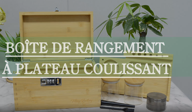 Grande Boîte En Bambou Avec Serrure Combinée - Coffret Décoratif Rangement Maison, Plateau Et Pots En Verre (24x18x14 Cm)