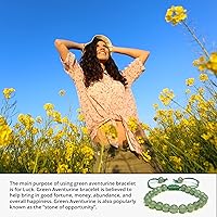 Vista 160 de Adjustable Crystal Bracelet – Gemstone Bead Bracelet with Adjustable Macrame String – Chic Gemstone Bracelet for Men and Women – 8mm Round Healing