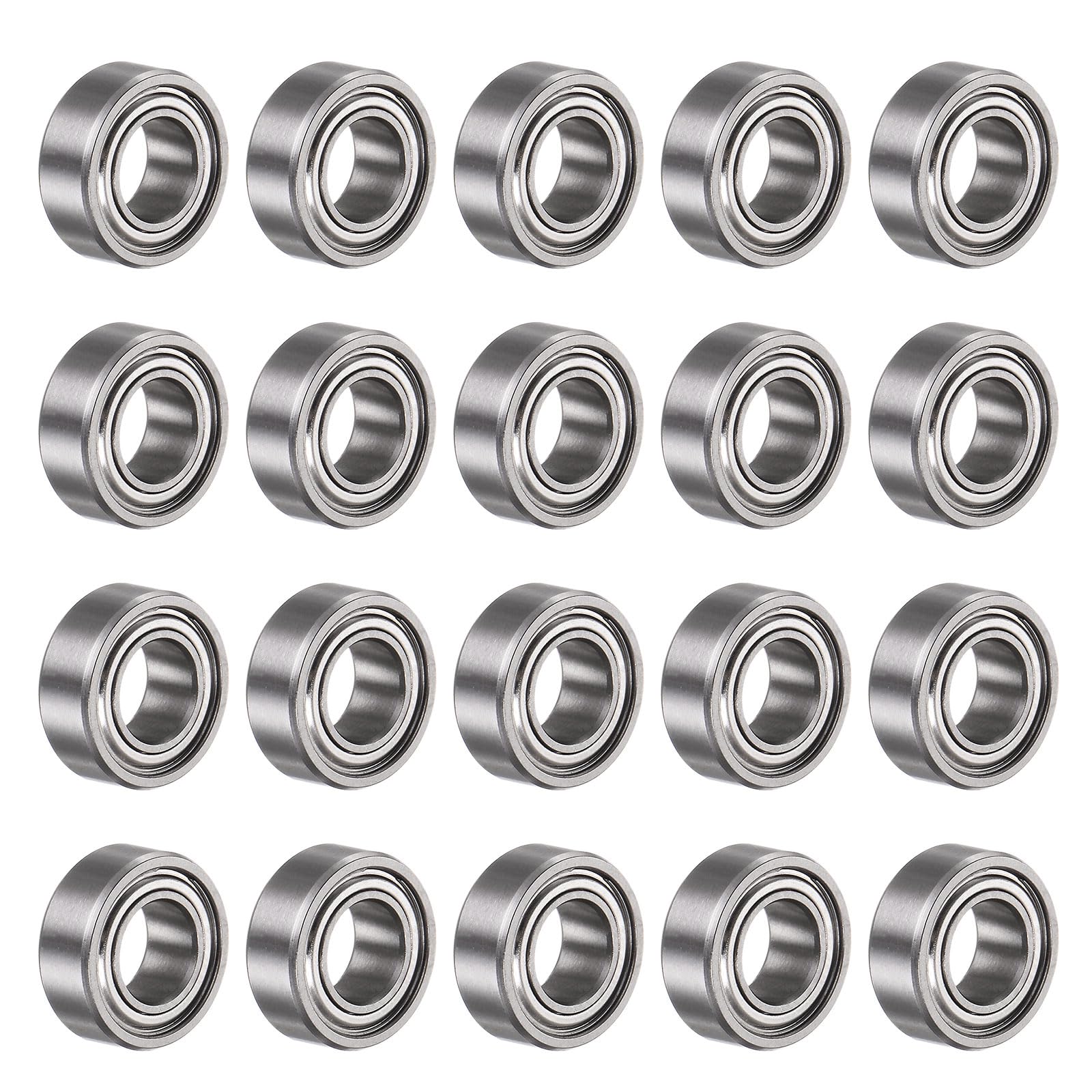 uxcell R188ZZ Deep Groove Ball Bearing, 20pcs 1/4" x 1/2" x 3/16" Chrome Steel Z1 Double Steel Shielded Bearing