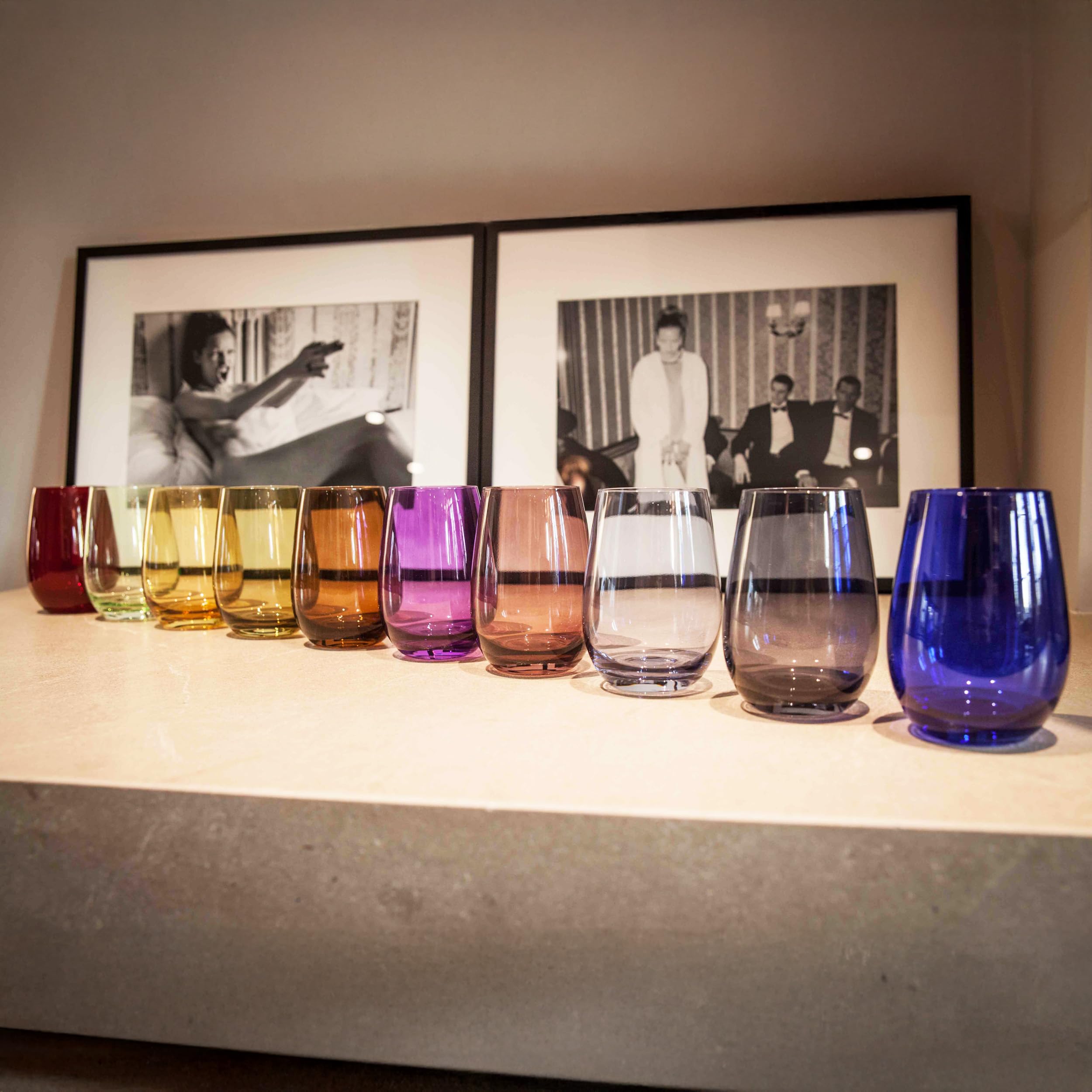 Stölzle Lausitz Elements Glazen 465 Ml, Drinkglazen, Set Van 6 Cocktailglazen Vaatwasmachinebestendig Met Hoge Schokbestendigheid Universele Als Waterglazen Sapglazen Rood Zwart 753176746
