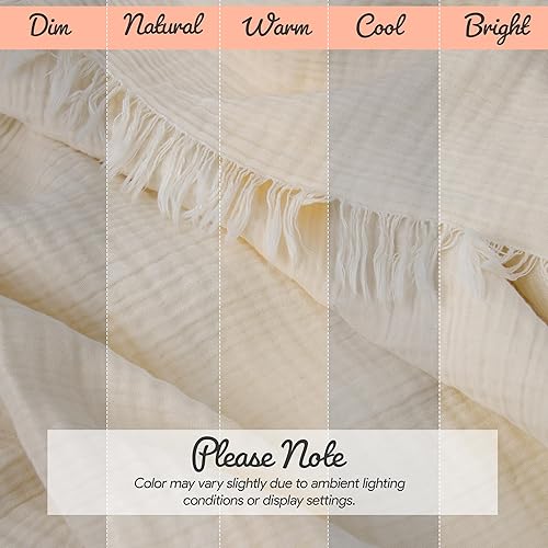 Miniatura 4 de Funda de sofá color crema 100% algodón orgánico, lavable para sofá biplaza, futón, sofá, forma de L, forma de U, funda de sofá bohemia de muselina