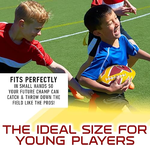 Vista 59 de Franklin Sports NFL Team Footballs - Rubber Youth Mini Balls for All Teams - Kids 8.5" Football + Air Pump Sets - Official NFL Licensed