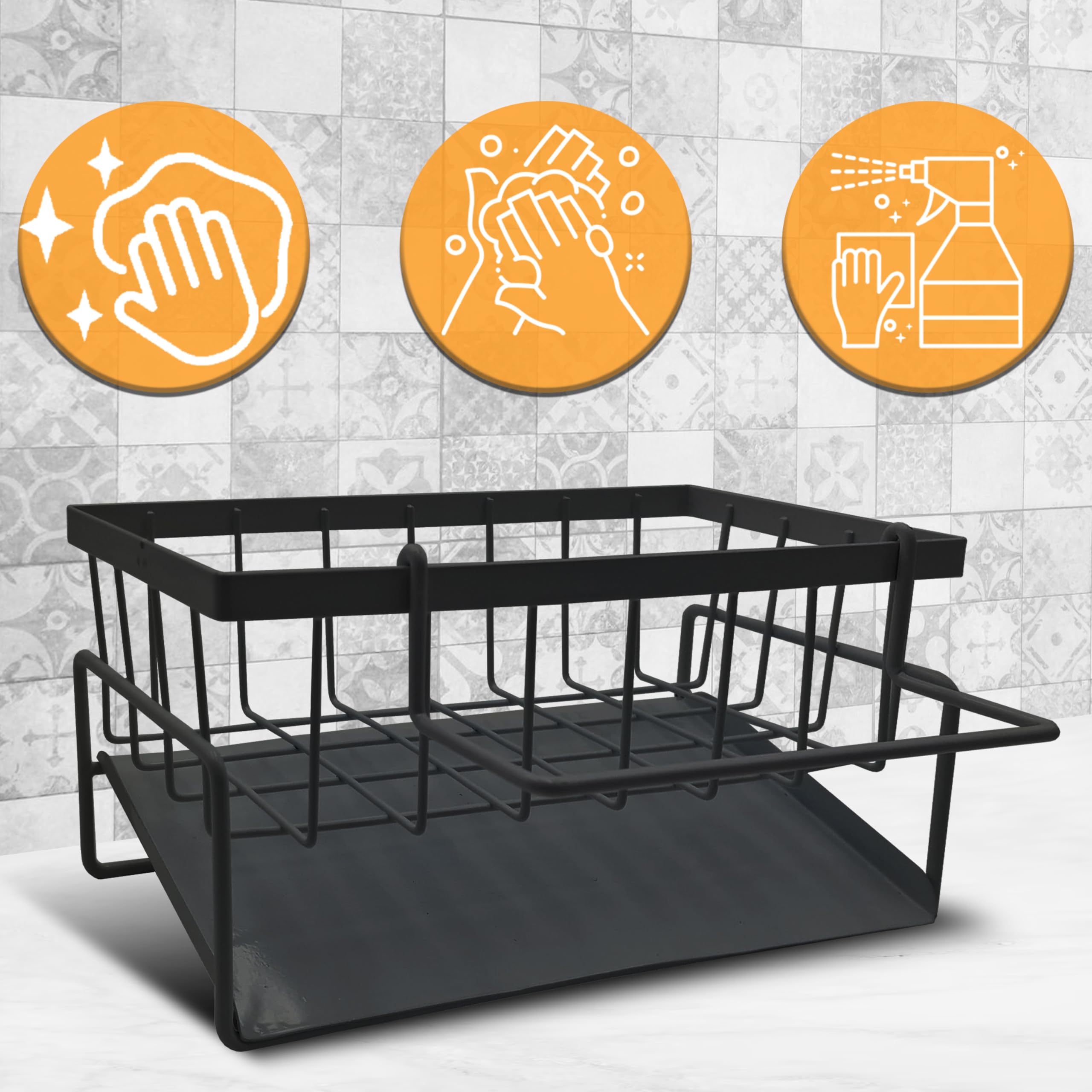 Organizzatore Lavello MAKA Allungabile 34-45cm - Griglia Acciaio Inox Per Spugne E Detersivi | Con Portasciugamani - Foto 5