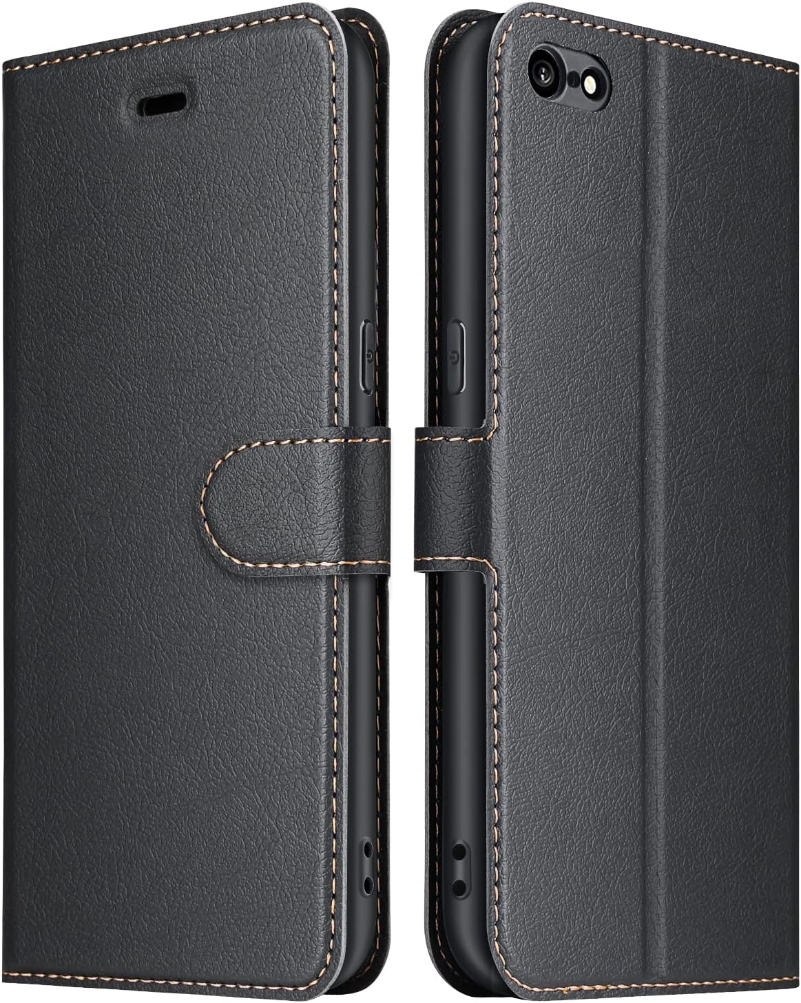 ELESNOW Phone Case for iPhone 6 / 6S, Flip Wallet PU Leather Card Holder with RFID Blocking Magnetic Closure Stand Cover for Apple iPhone 6 / 6S (Black)