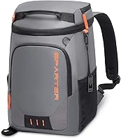 Vista 19 de SPARTER - Mochila enfriadora aislada a prueba de fugas para 33/49 latas, bolsa térmica con 2 compartimentos aislados, mochila de playa, viaje