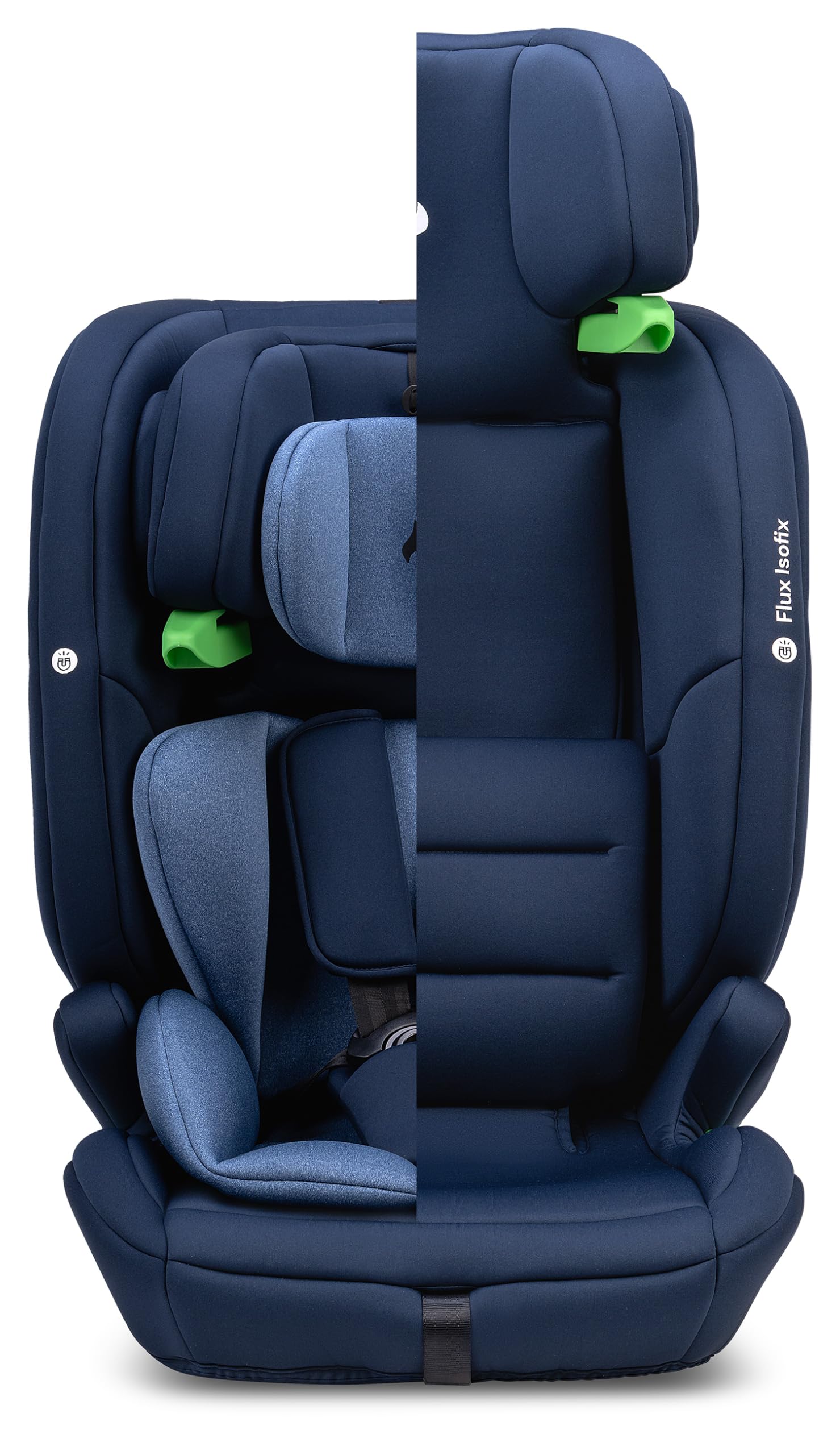 OSANN - Fotelik samochodowy dla dzieci Flux Isofix i-Size Top-Tether - 76-150 cm - 15 miesięcy do 12 lat - Grupa 2/3 - Granatowy, 14-pozycyjne wysokości, Przodem do kierunku jazdy