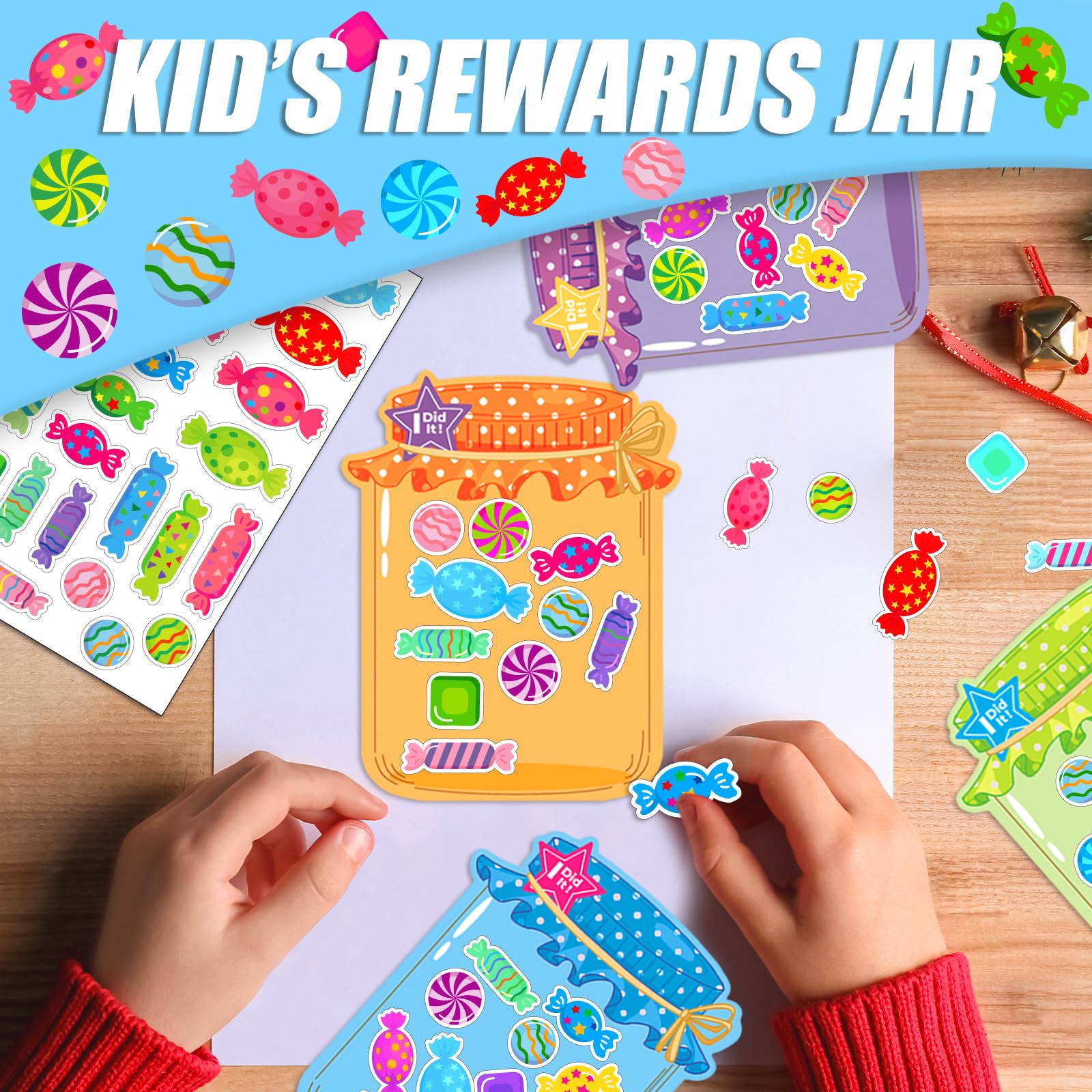 Bocal de comportement de salle de classe, pot de récompense pour enfants, système de récompense pour enseignant, bocaux de récompense en bois avec 25 étoiles, tableau de comportement portable pour
