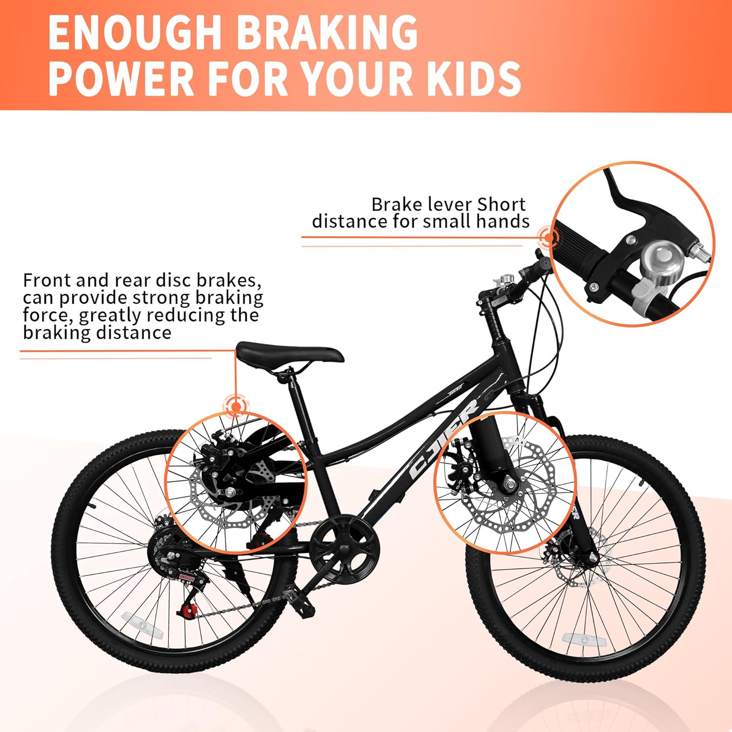 DEYGIA 20/24 Inch Kids Mountain Bike, 7 Speeds, Bike for Kids 6-14, Boys & Girls Bike with Suspension Fork, Dual-Disc Brake, Anti-Slip Tires, Multi Color