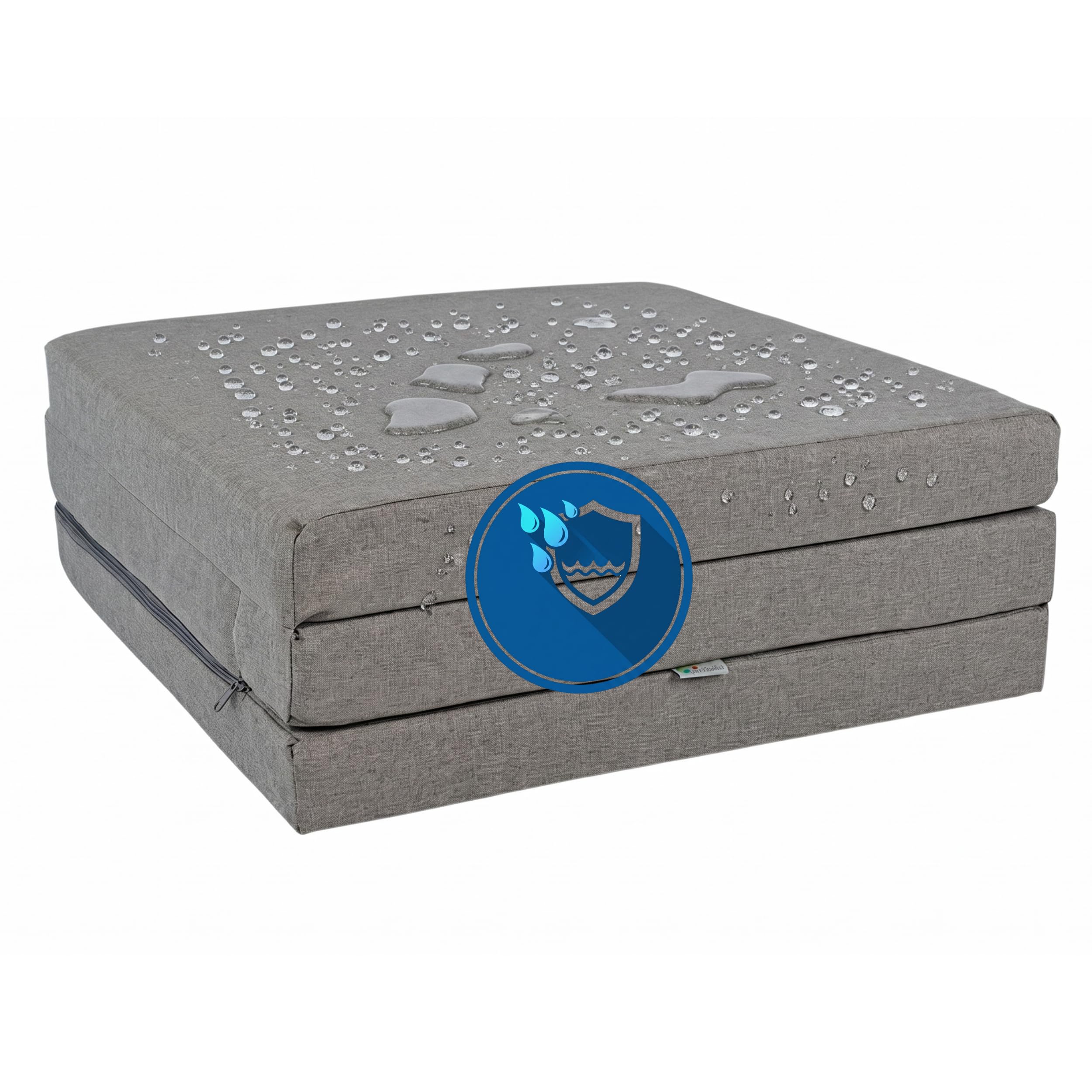 FORTISLINE Materasso pieghevole – 3 pezzi – Materasso pieghevole per ospiti – Materasso per camper con rivestimento esterno impermeabile – Materasso a cubo – Letto per ospiti – Materasso per roulotte