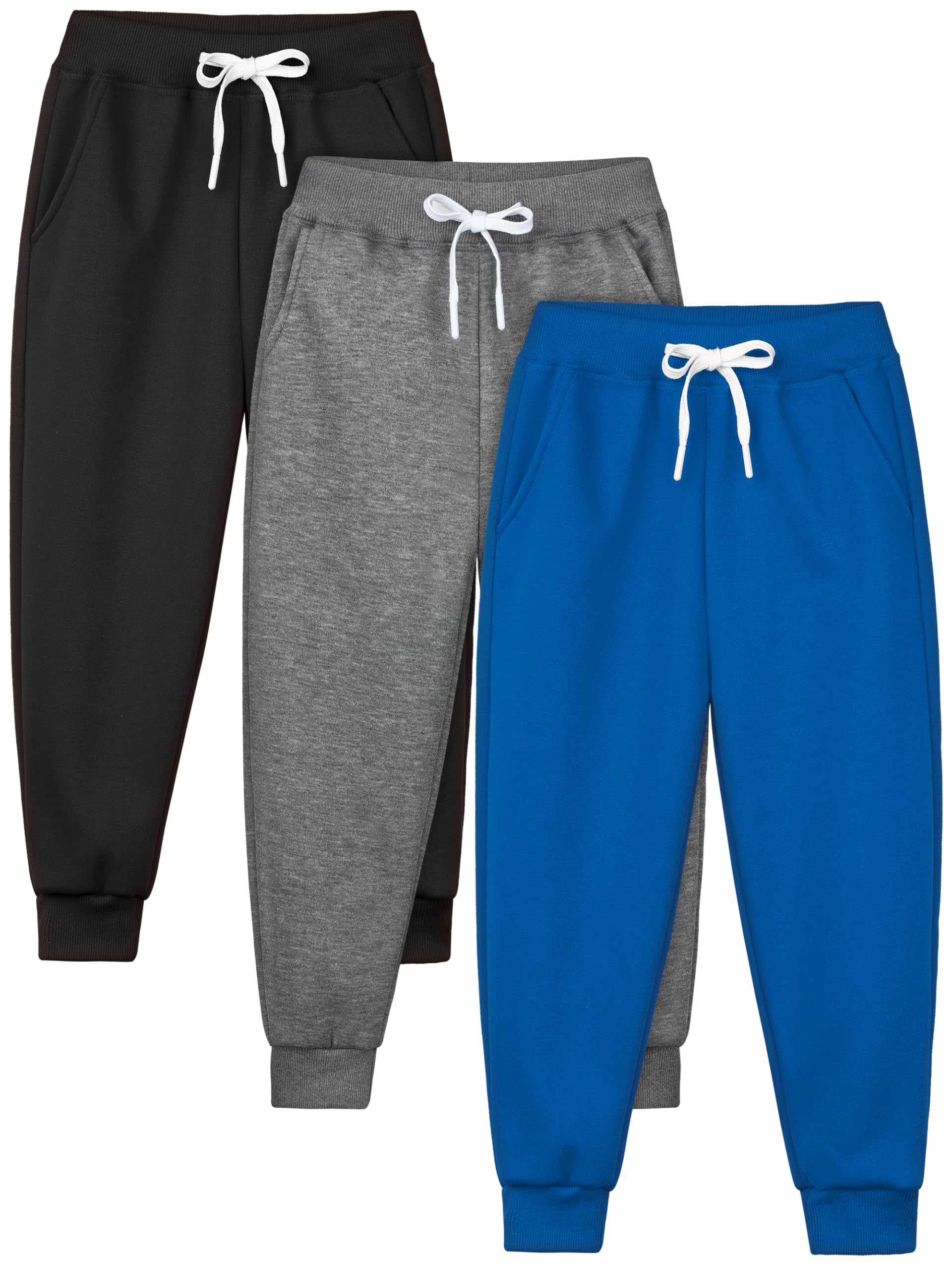 Resinta 3 Pack Kids and Toddlers Boys Pull-On Fleece Sweatpants Active Joggers Pants Basic Track Pants for Boys