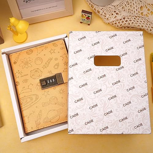 Vista 25 de Diario de bloqueo para mujeres y niñas, diario vintage con cerradura personal recargable, diario de bloqueo de cuero, cuaderno de escritura B6