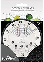 Vista 4 de BarCraft BCLLCOMPASS - Brújula de cóctel con 12 recetas, acero inoxidable, blanco, 5.5 in