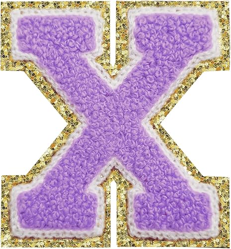 Miniatura 364 de Parches de letras termo-adhesivas de felpilla para chaquetas, parches de letras universitarias con brillantina para planchar en la letra azul A