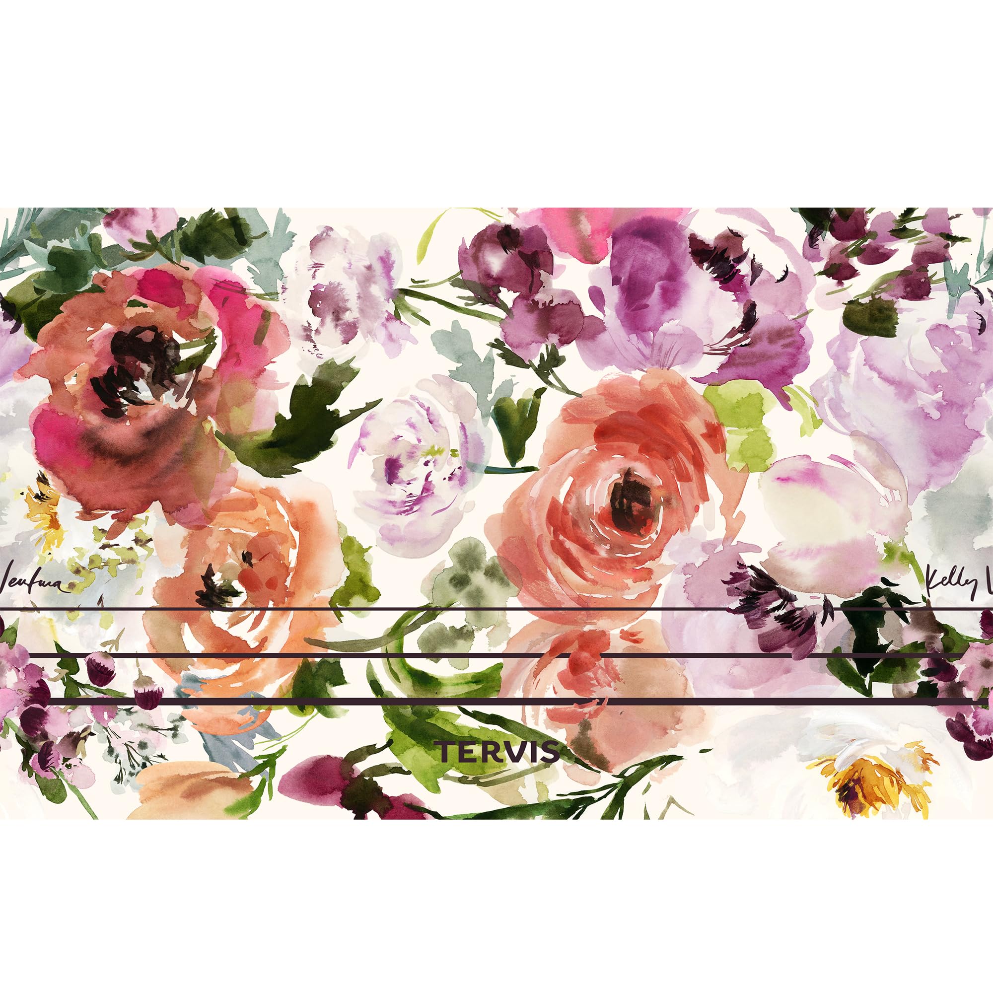 Tervis Traveler Kelly Ventura Floral Collection - Bicchiere termico a tripla parete, tazza da viaggio mantiene le bevande fredde e calde, 567 ml, rosa erica
