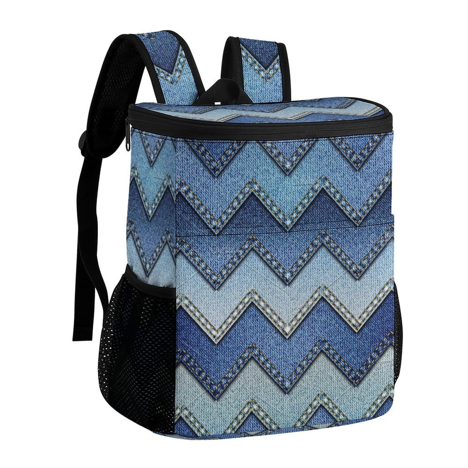 Sac à dos isotherme bleu dégradé en tissu sergé de polyester pour le camping
