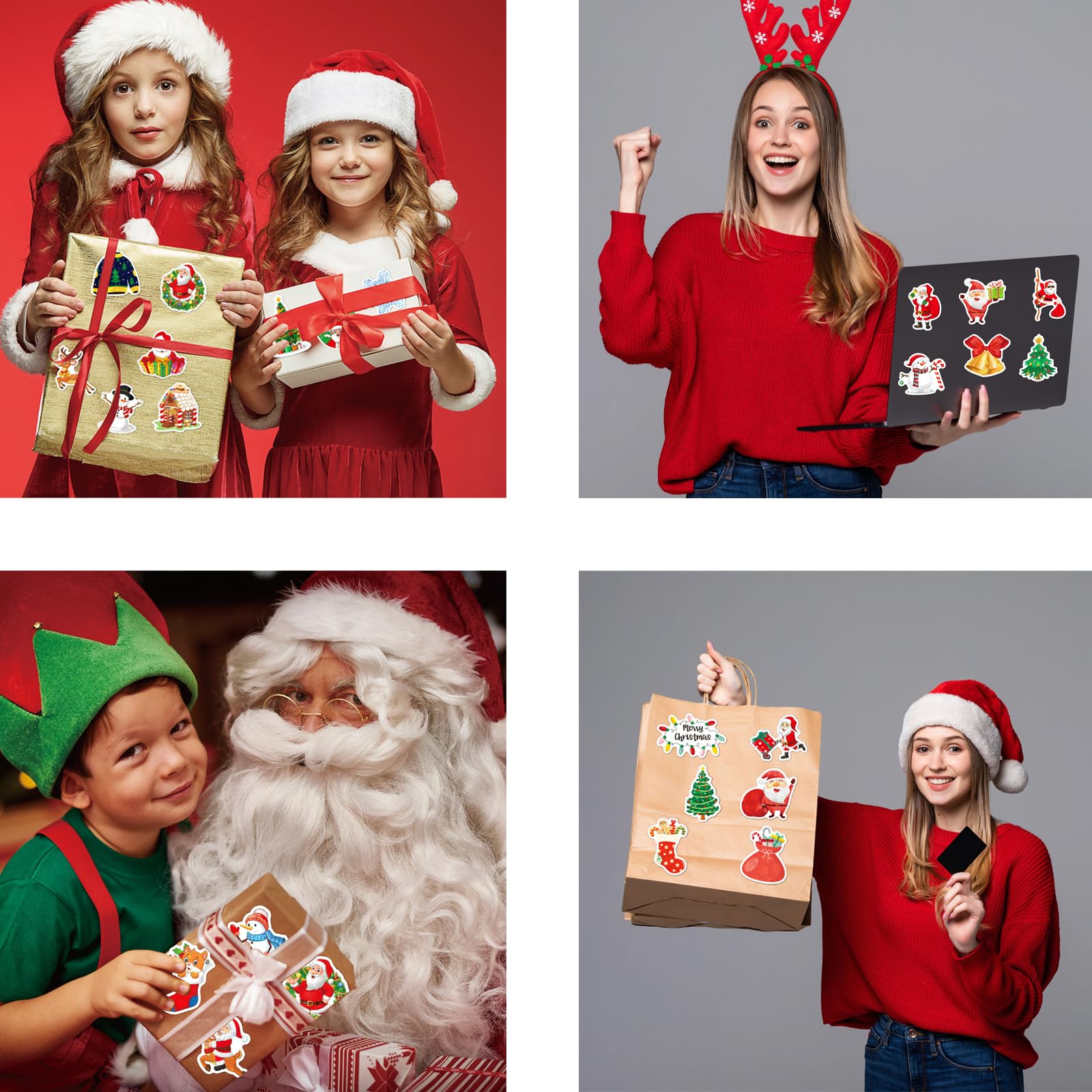 100 Pcs Autocollants De Scrapbooking Noël DIY Craft Decals