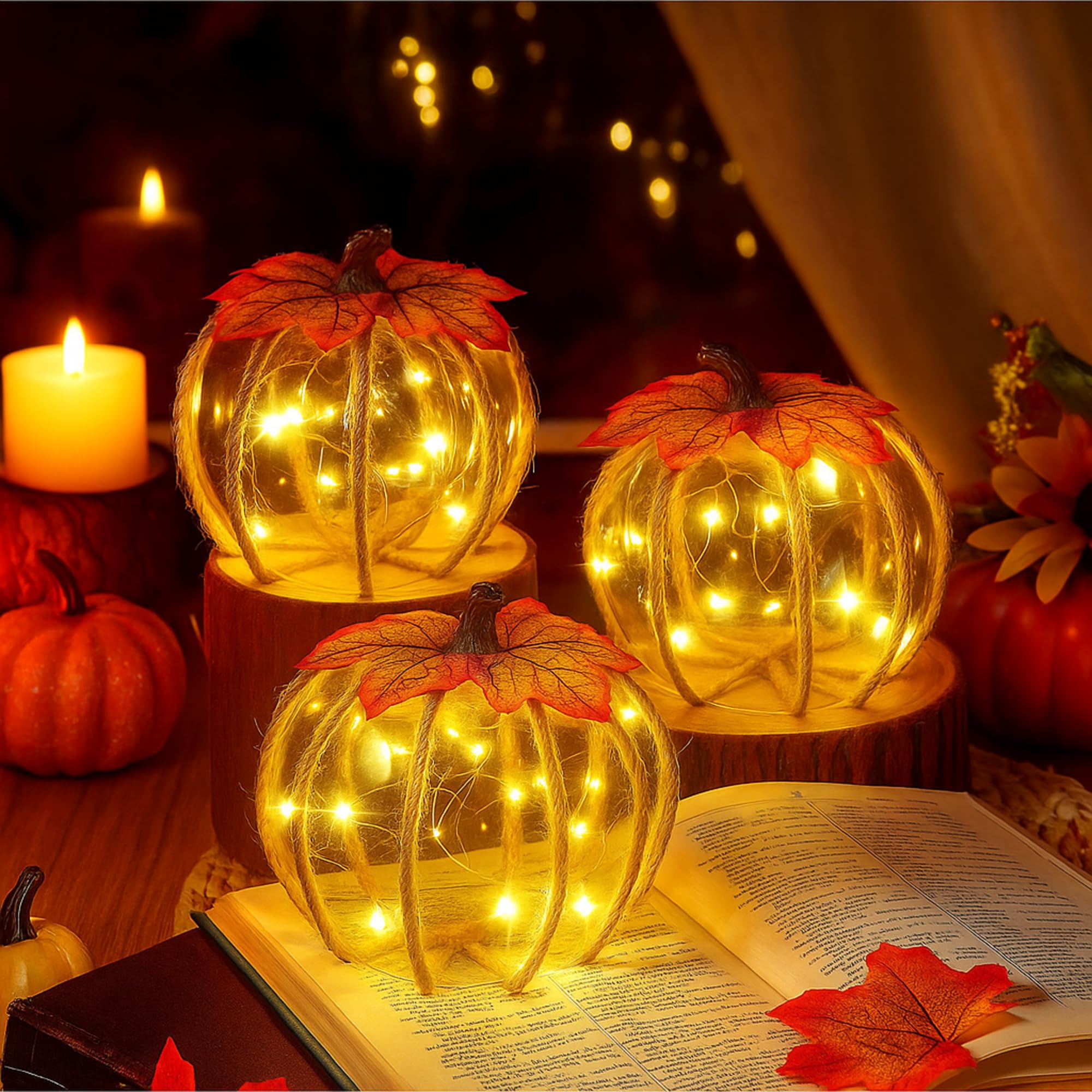 Guirlande lumineuse citrouille d'automne pour réchauffer l'ambiance des fêtes en famille