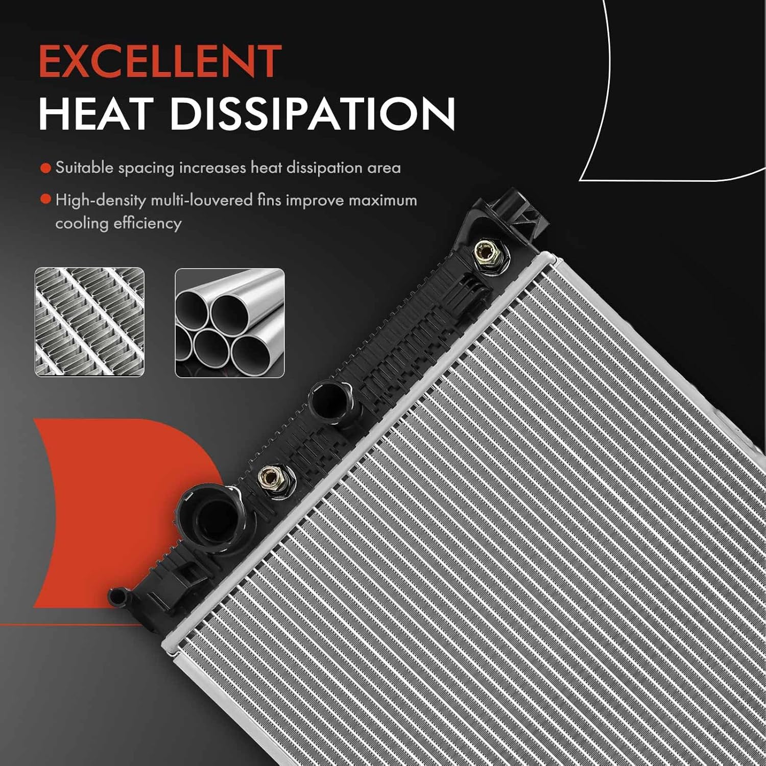 A-Premium Engine Coolant Radiator Assembly with Transmission Oil Cooler Compatible with Mercedes-Benz C300 2013-2014, C350 2012-2015, E350 2011-2016, E400 2015-2017, E550, GLK250, CLS400, CLS550