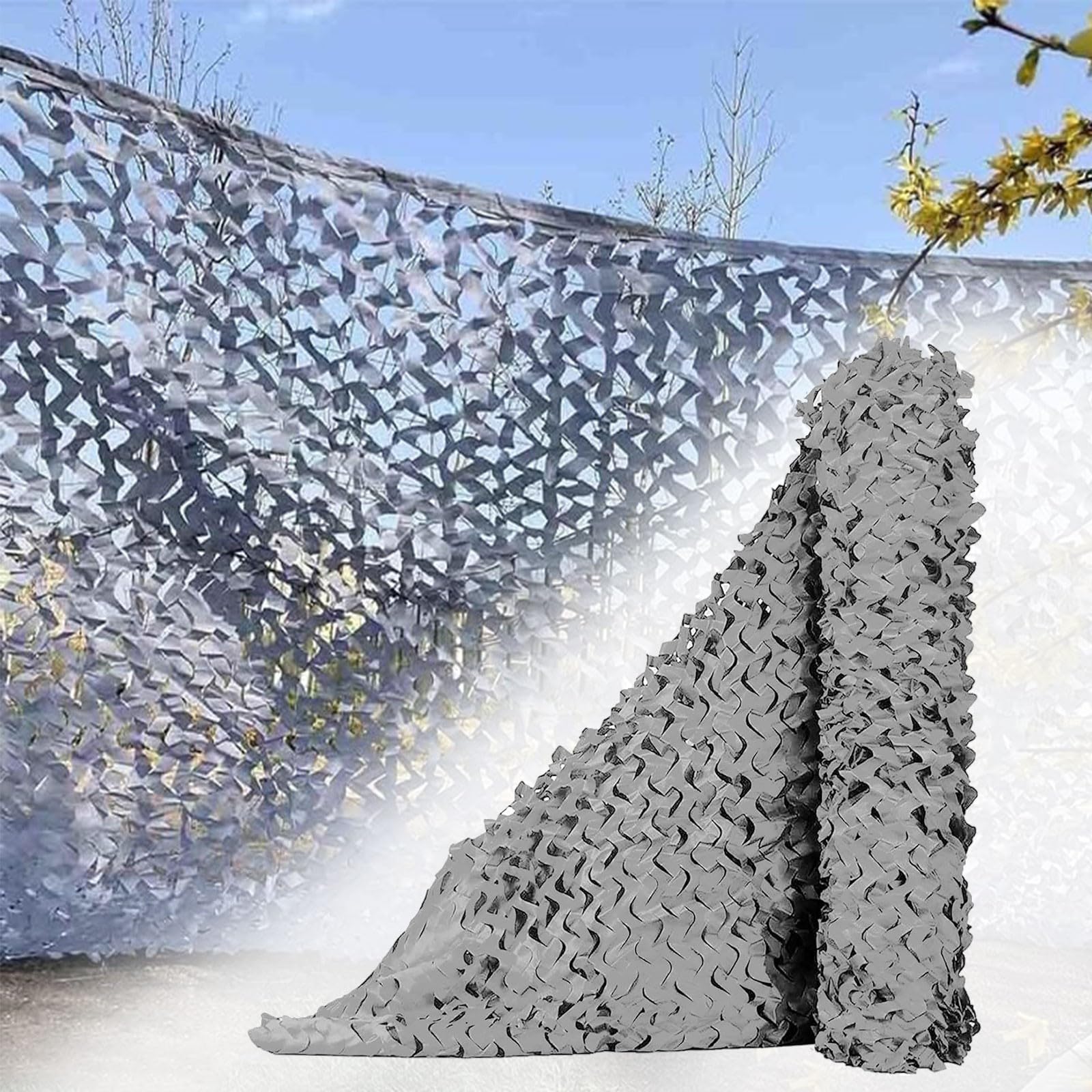 Filet de camouflage extérieur gris contre la chaleur pour pergola et voiture 6x7m