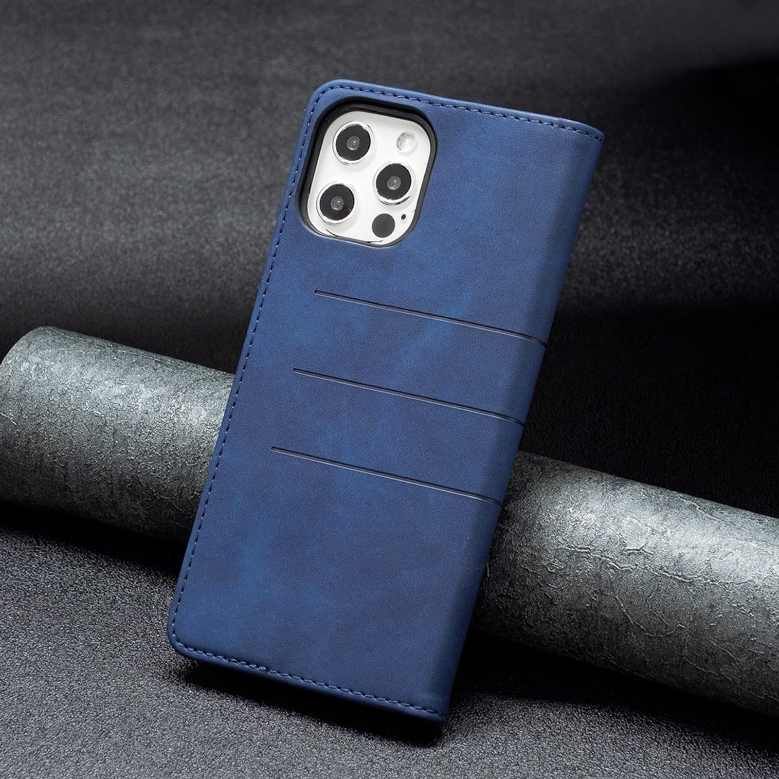 LTLGHYL Custodia a portafoglio per iPhone 13 Mini /13/13 Pro/13 Pro Max, custodia magnetica in pelle PU protettiva con slot per carte di credito antiurto TPU interno custodia, blu, 13 6,1 pollici