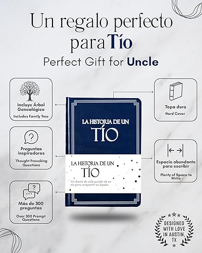 Miniatura 2 de Tío, comparte tu historia conmigo (Tapa dura) 250+ Preguntas, Tío regalos, Feliz Día del Padre, mejor regalo de sus sobrinos y sobrinas, Cumpleaños