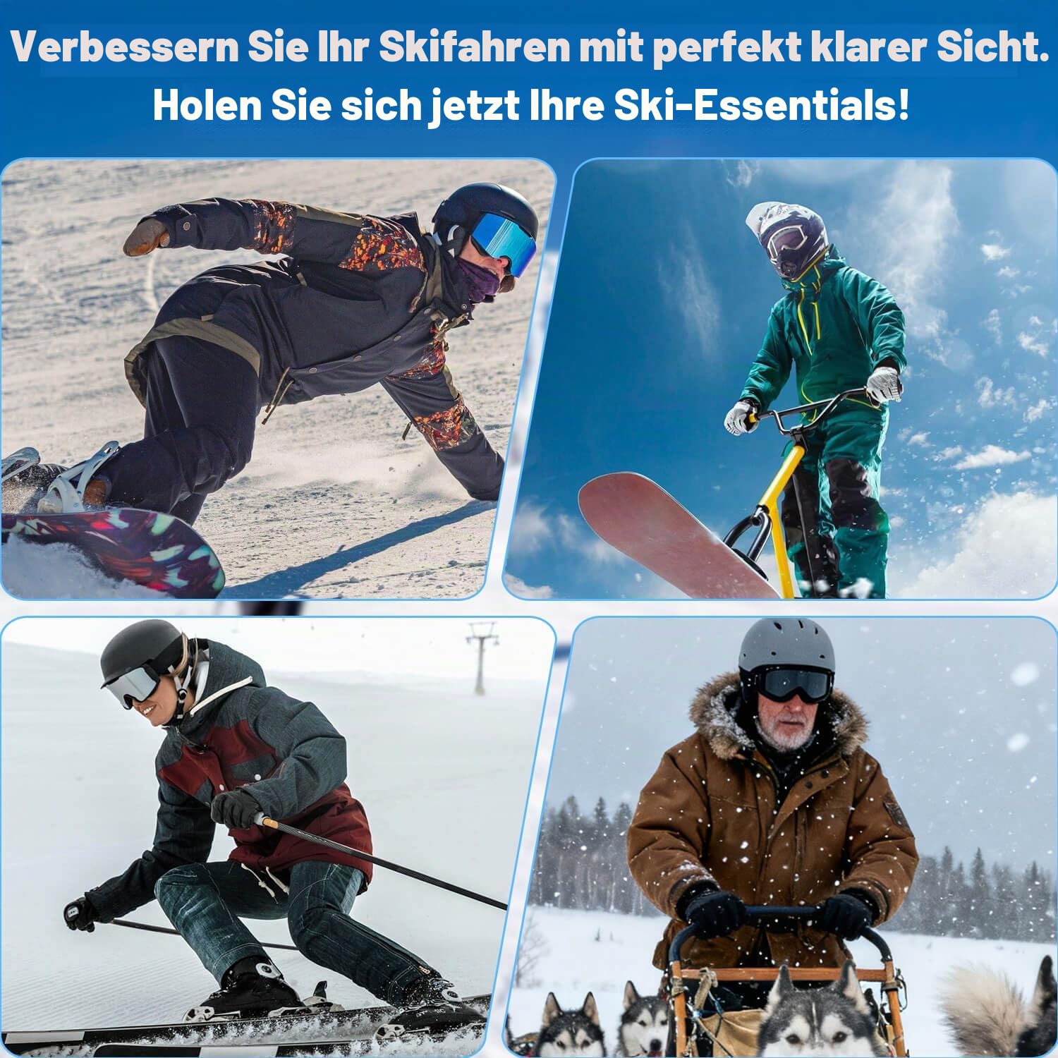 Meeloog Magnetische Skibrille, rahmenlos, austauschbare Gläser, UV-Schutz, Schneebrille, Snowboardausrüstung für Herren, Damen, Jugend