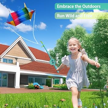 Effortless Rotating Kite with Telescopic Fishing Rod Easy Launch Stable