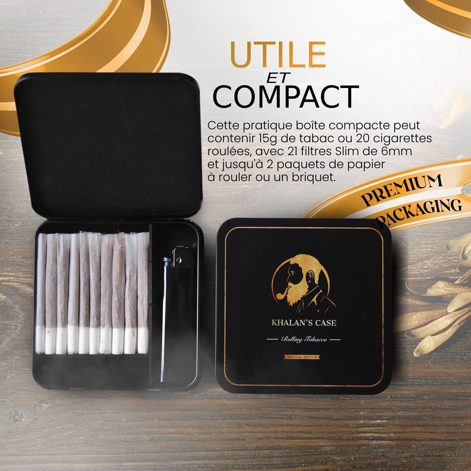 Maelsa® Pochette à Tabac Organisée Pour Homme Et Femme - Compartiments Pour Filtres, Feuilles, Briquet - 30/50g - Couleur Aléatoire