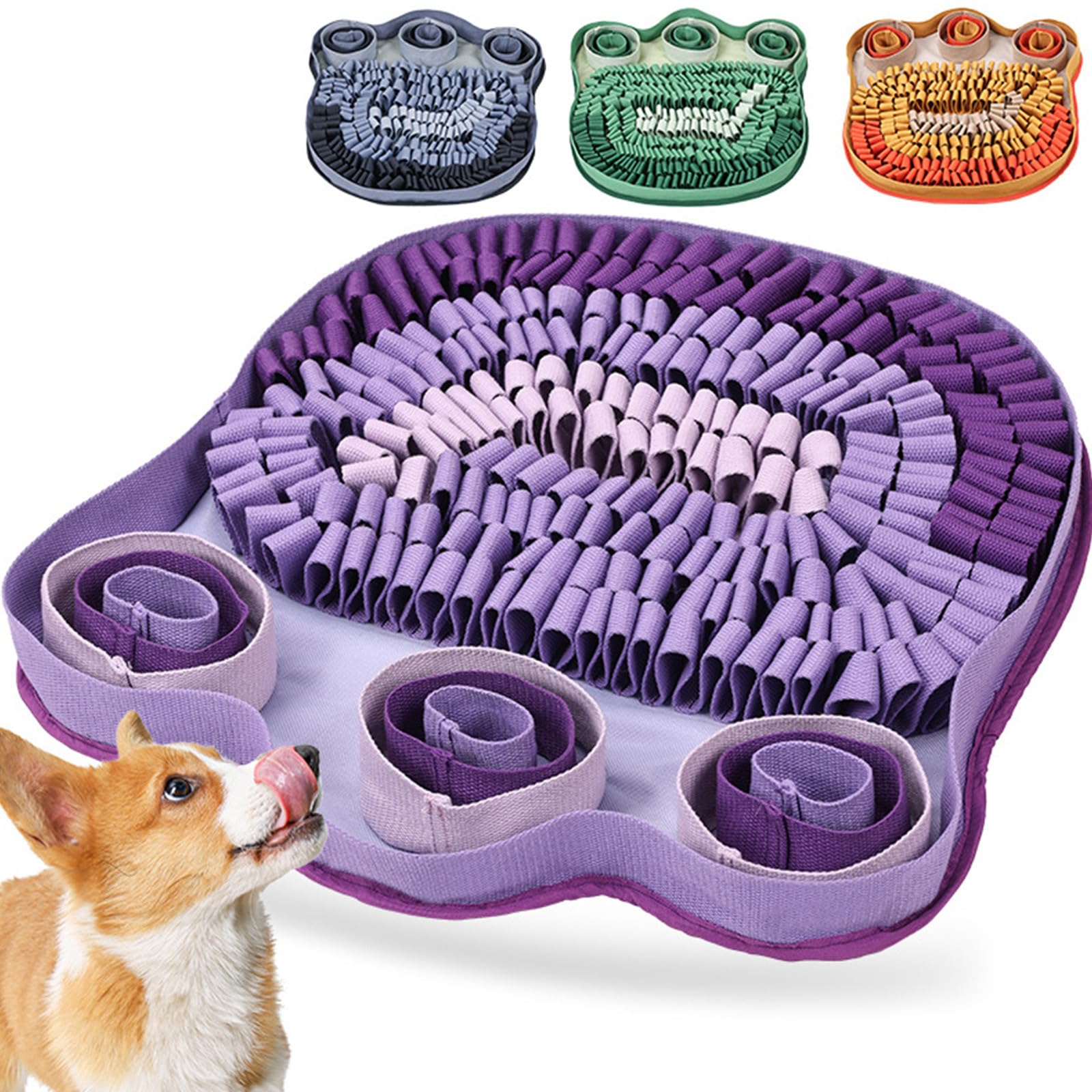 Snuffle - Juguete colorido para perros, dispensador de golosinas, resistente a los masticables, suave, para perros, fomenta la habilidad de búsqueda de comida, juguete interactivo para perros