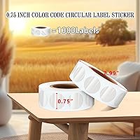 Vista 89 de PARLAIM 6 Rolls 6000PCS 3/4" Round Circle Color-Code Dot Stickers, 6 Color Style Colorful Coding Label Sticker for Home Office Classroom