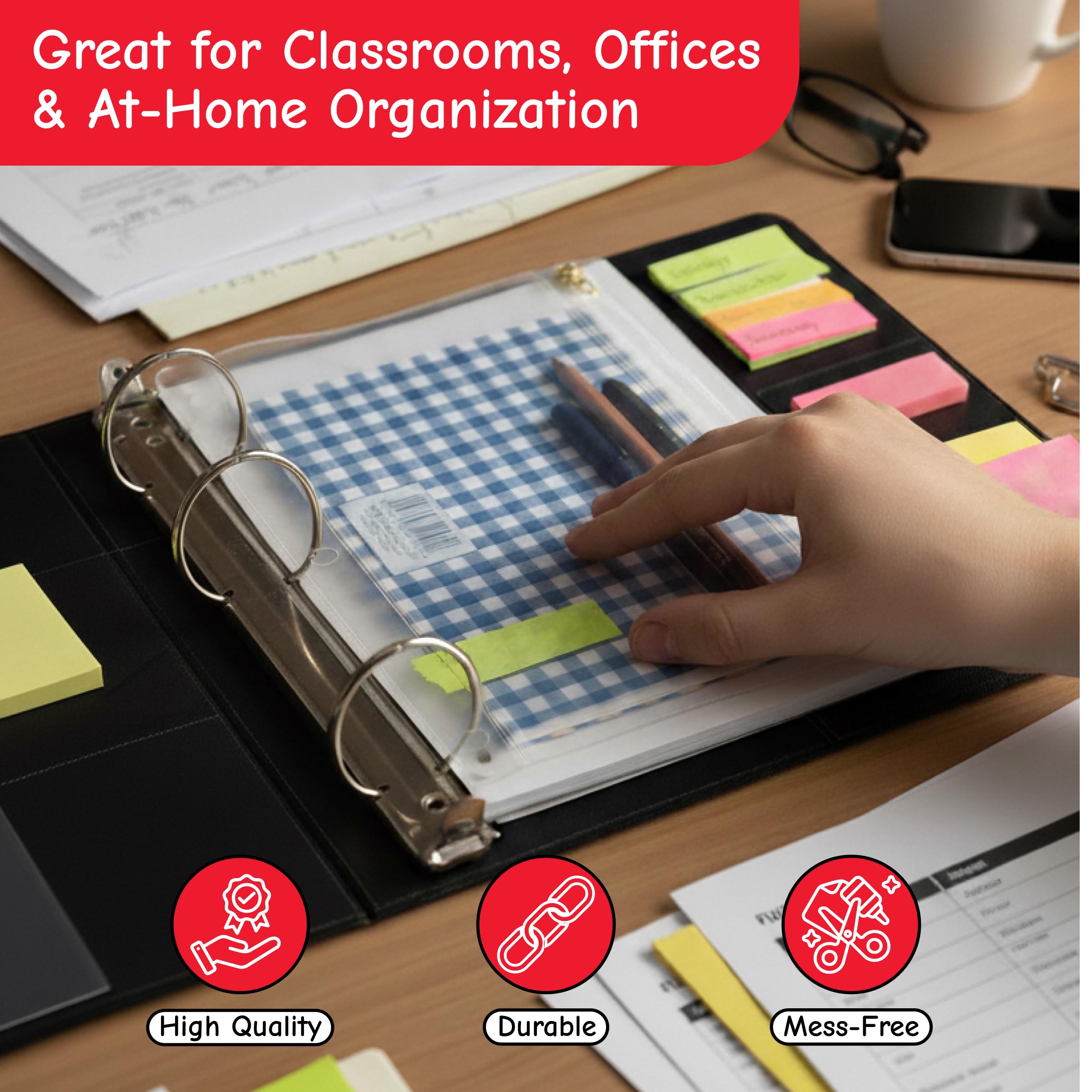 Charles Leonard Binder Pencil Pouch, 1 tasca con chiusura a zip, Clear vinyl, confezione da 24 (76380-st)