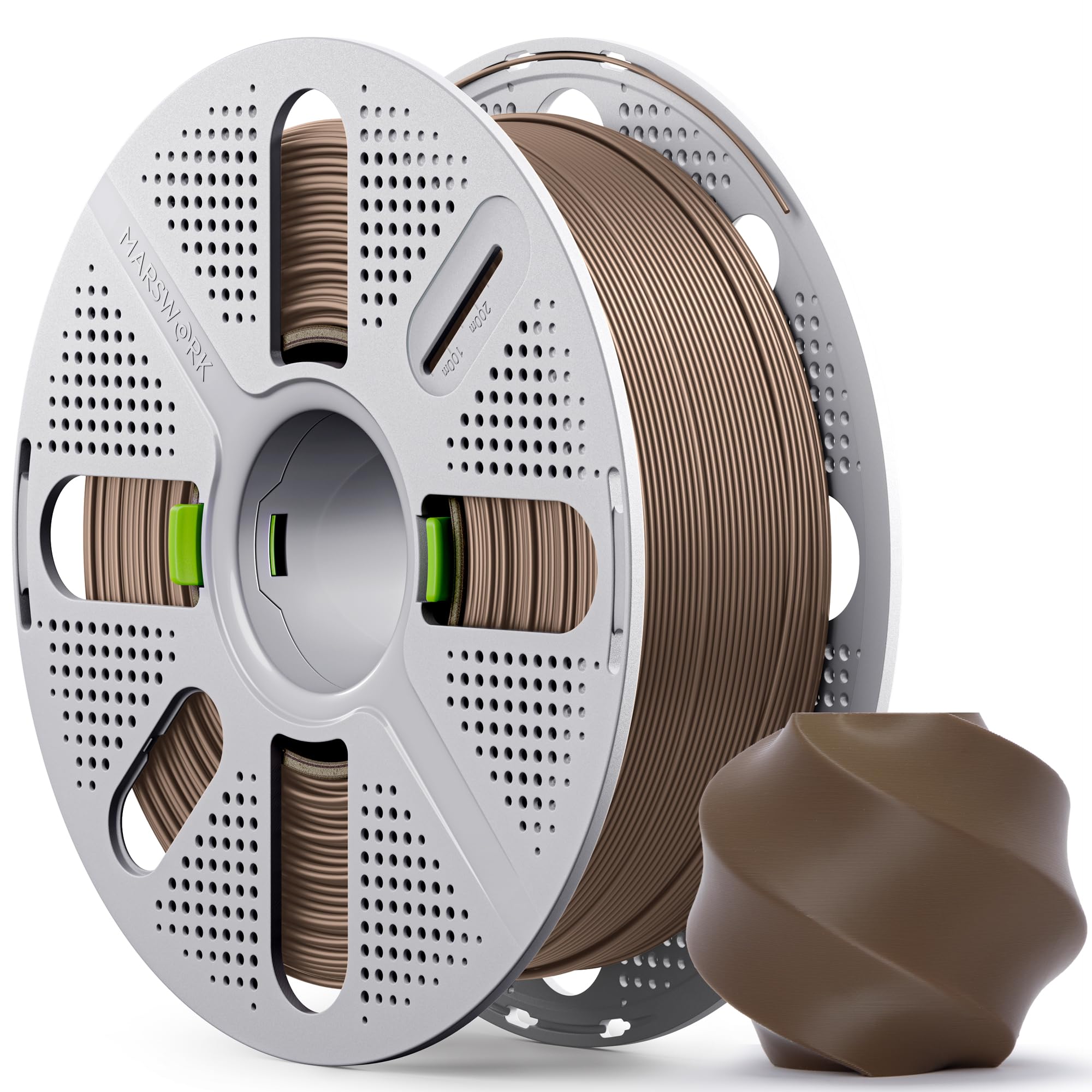 MarsWork PLA Basic, Pre-Dried Filament with Quick-Swap Reusable Spool 1kg (2.2lbs), 1.75mm 3D Printing Filament, Compatible with Bambu Lab 3D Printers