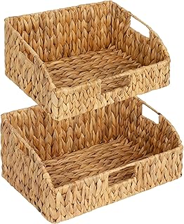 StorageWorks Pantry Baskets for Organizing, Water Hyacinth Baskets for s...
