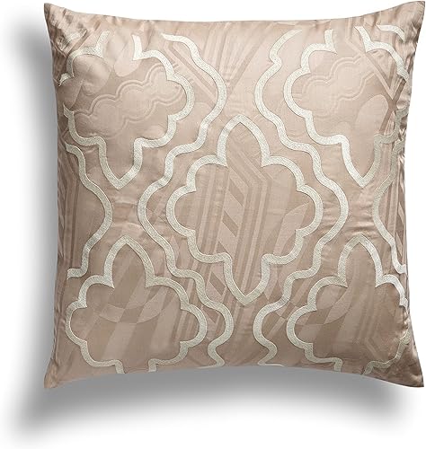 Threadmill Funda de almohada de 18 x 18 pulgadas, juego de 2 fundas de cojín cuadradas decorativas de algodón bordado suave para sala de estar,