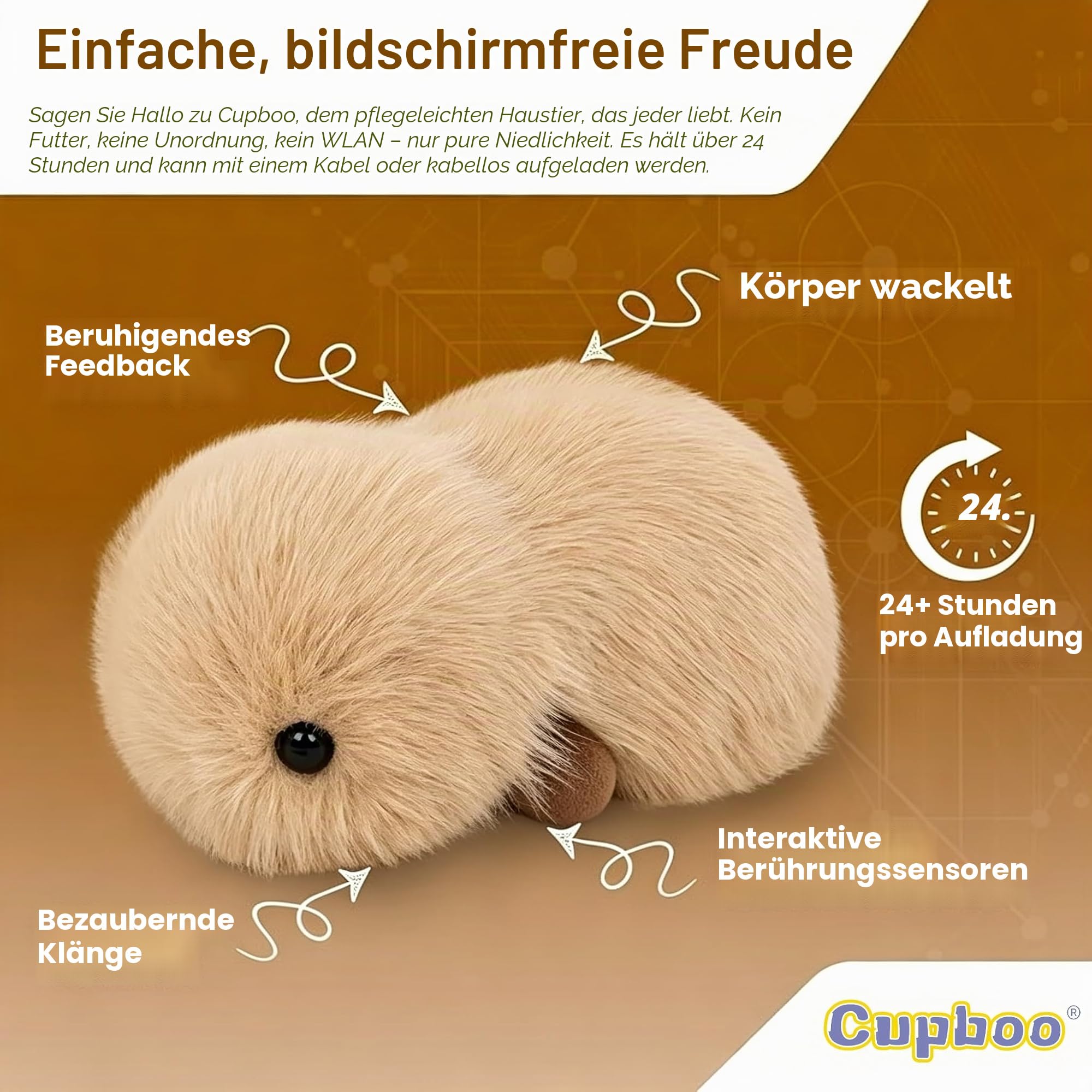 KI Interaktives Plüschtier– Weich,Kuschelig Künstliche Intelligenz Emo Roboter Haustier, Angstabbau Komfort für Erwachsene,Senioren,Teenager,Kinder|Ideales Spielzeuggeschenk
