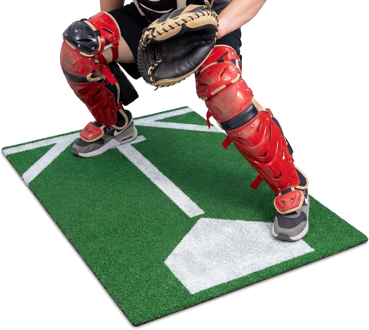 Ceenna Softball/Baseball Catcher Training Mat, 48 x 24 Inch Baseball Trainer Mat for Footwork, Proper Feedback for Throwdown, Improve Quickness and Transfer Time, Muscle Memory Training