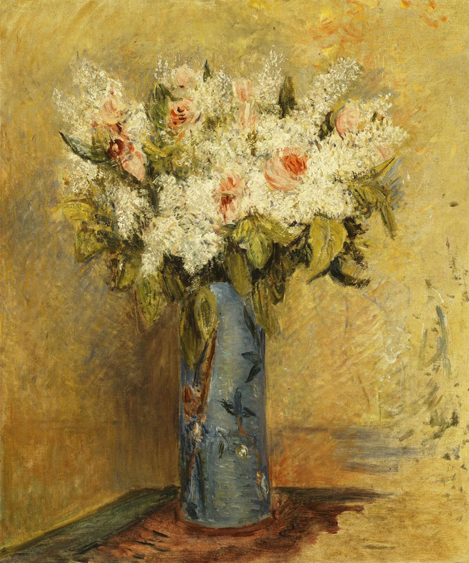 SERENDIPITP Aesthetic Poster Photo Wall Print Retro Picture Vase of Lillies and Roses by Pierre Auguste Renoir Modern Wall Artwork for Home Decor 60x90cm