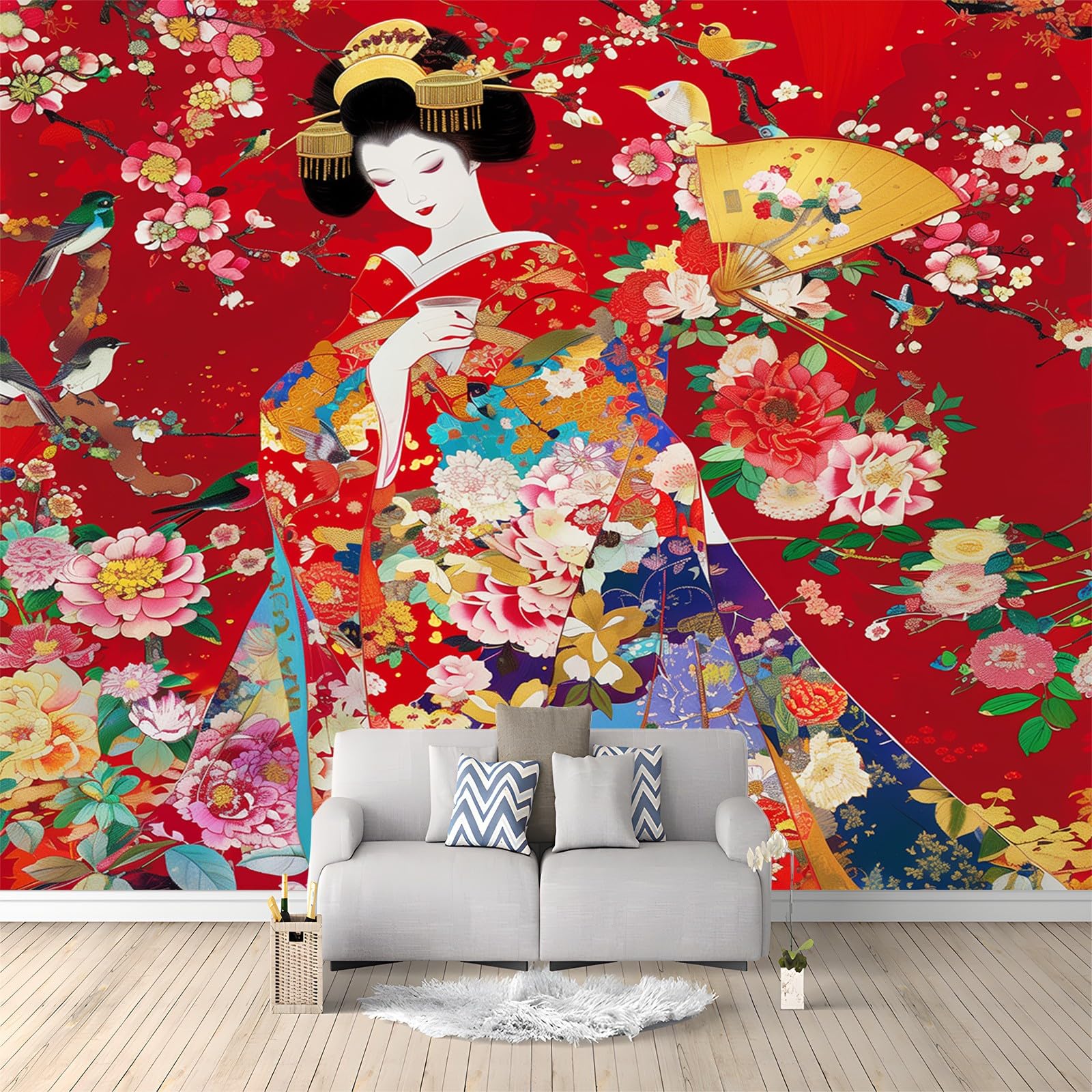 Traditional Japanese Art Wall Mural - 300 x 210 cm Geisha Japanese