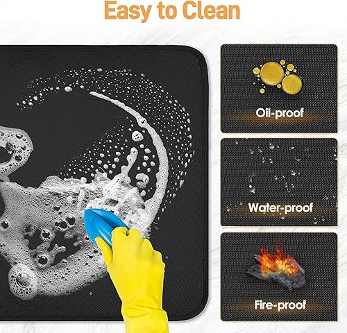 Miniatura 4 de Alfombrillas resistentes al calor de 25 x 19.5 pulgadas para parrilla al aire libre para proteger tu mesa de preparación y mesa de parrilla al aire