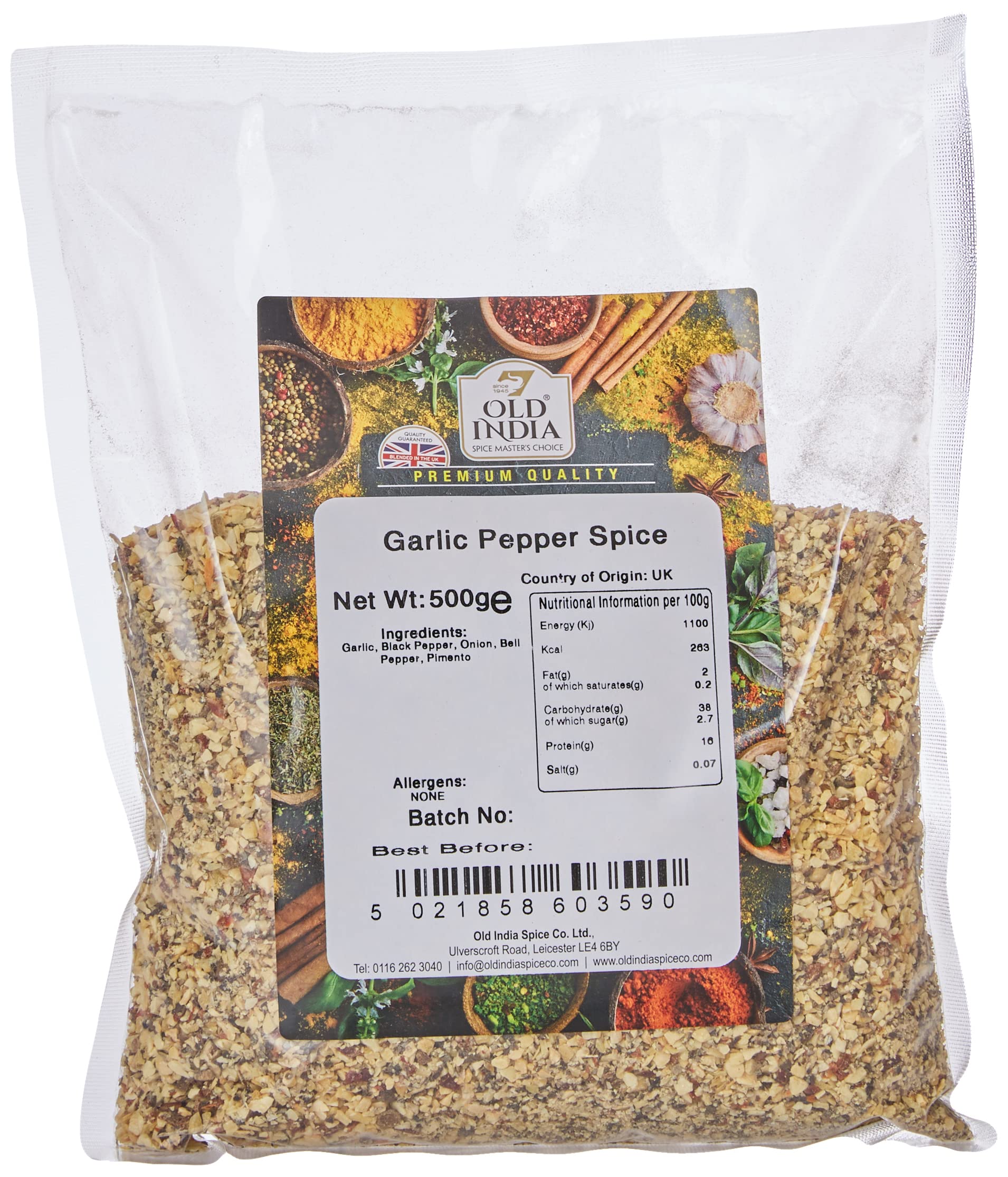 Old India Garlic Pepper Spice 500g