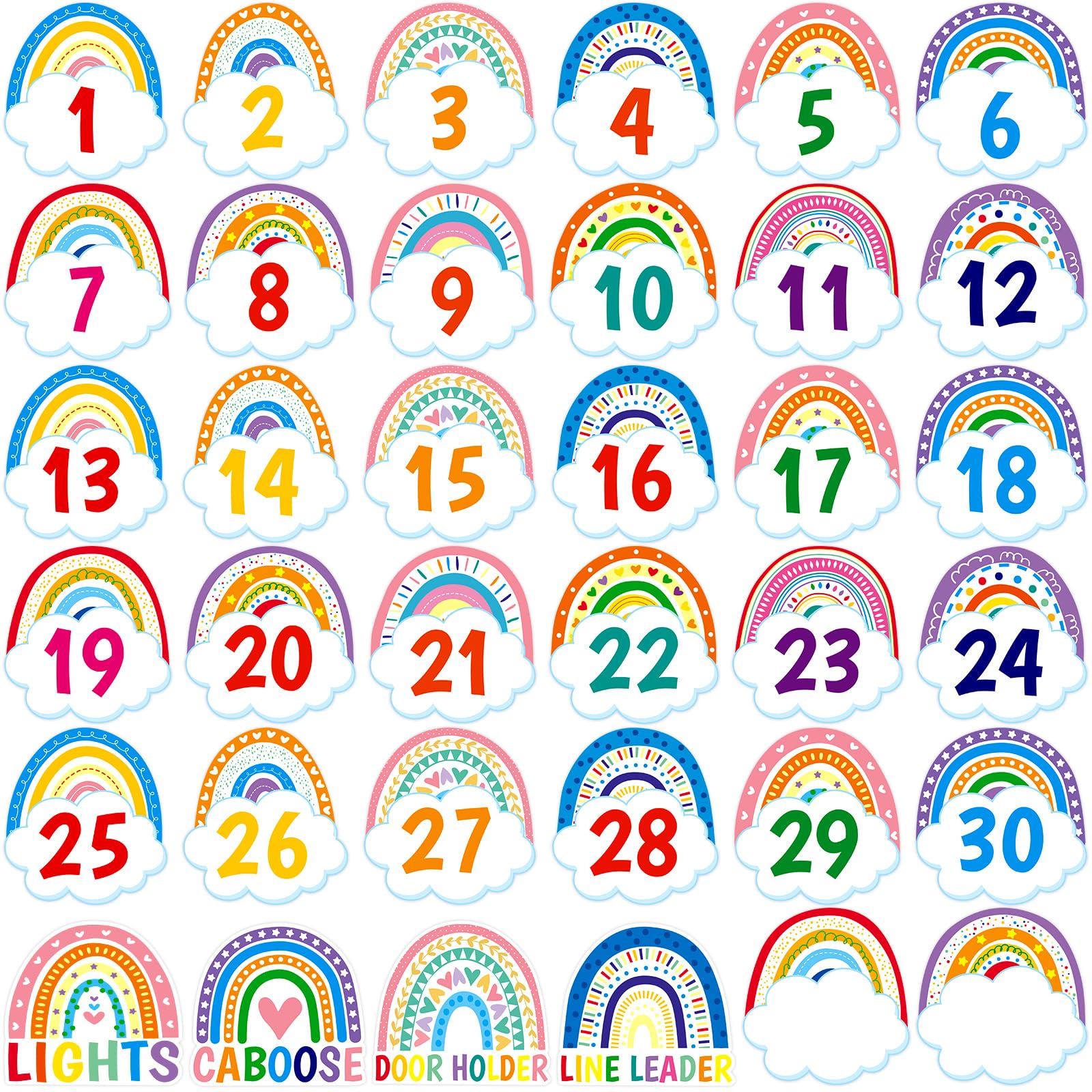 48 Pcs Rainbow Line Up Spots for Classroom Floor Number Stickers Line Up Dots Floor Decals Colorful 4 Inches Classroom Preschool Decoration Teacher Supplies Line Up Helper