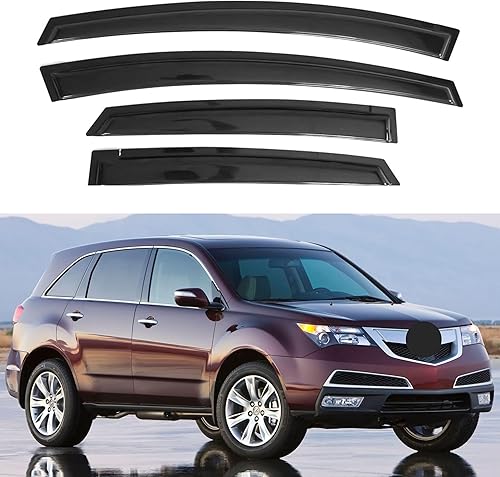 Miniatura 135 de IG - Visera para ventana de automóvil, protector contra la lluvia, el sol y el viento, con cinta adhesiva, deflector extraduradero para ventana