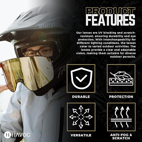 Miniatura 4 de Havoc Racing Lentes Infinity  Lentes de repuesto magnéticas intercambiables  Antivaho y anti-UV, antiarañazos