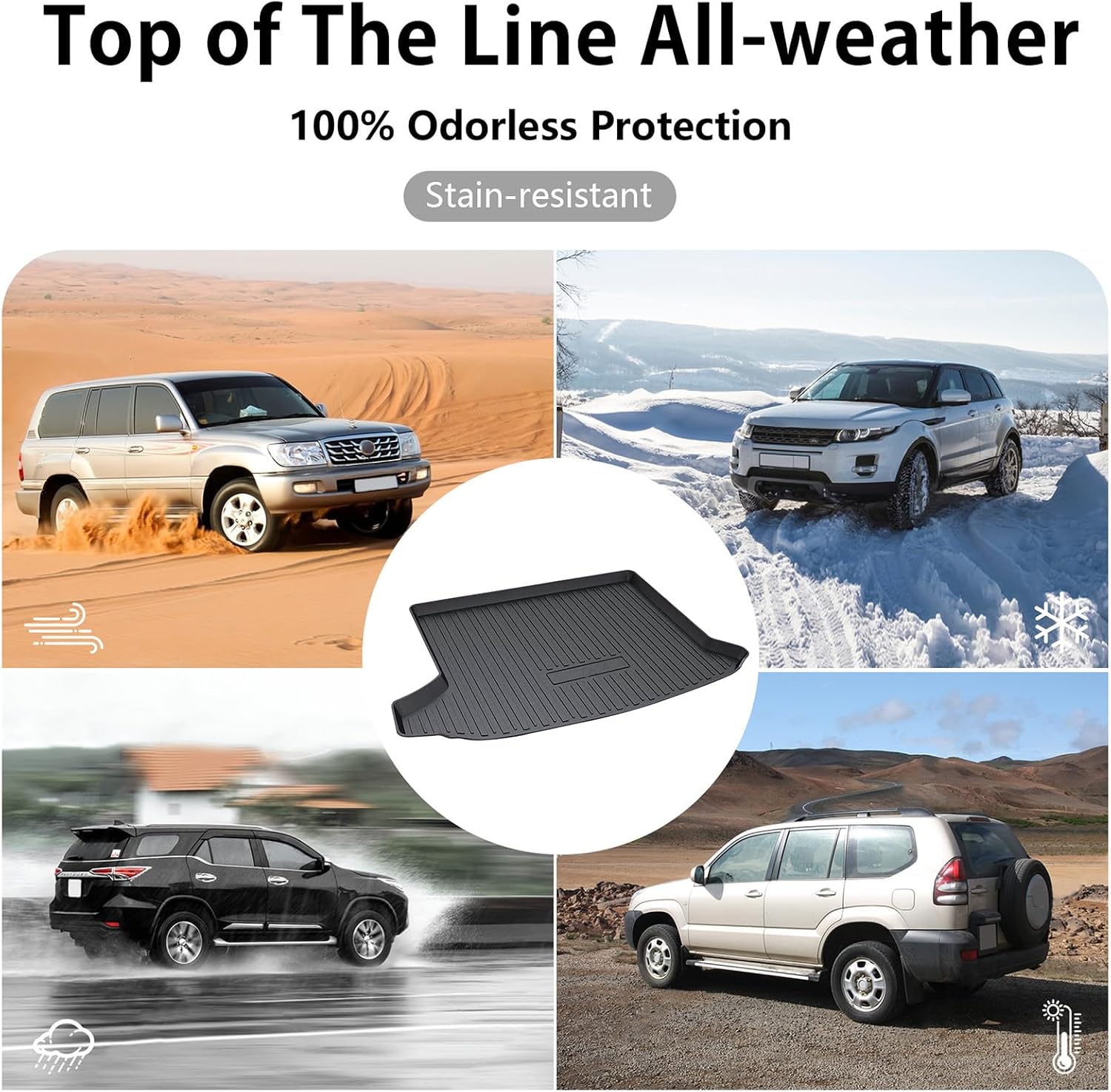PSLER for Cadillac XT4 2019-2024 Cargo Liner Custom Trunk Mats for XT4 All Weather Trunk Liner Tray 3D Cargo Mats Floor Liners Waterproof Snowproof