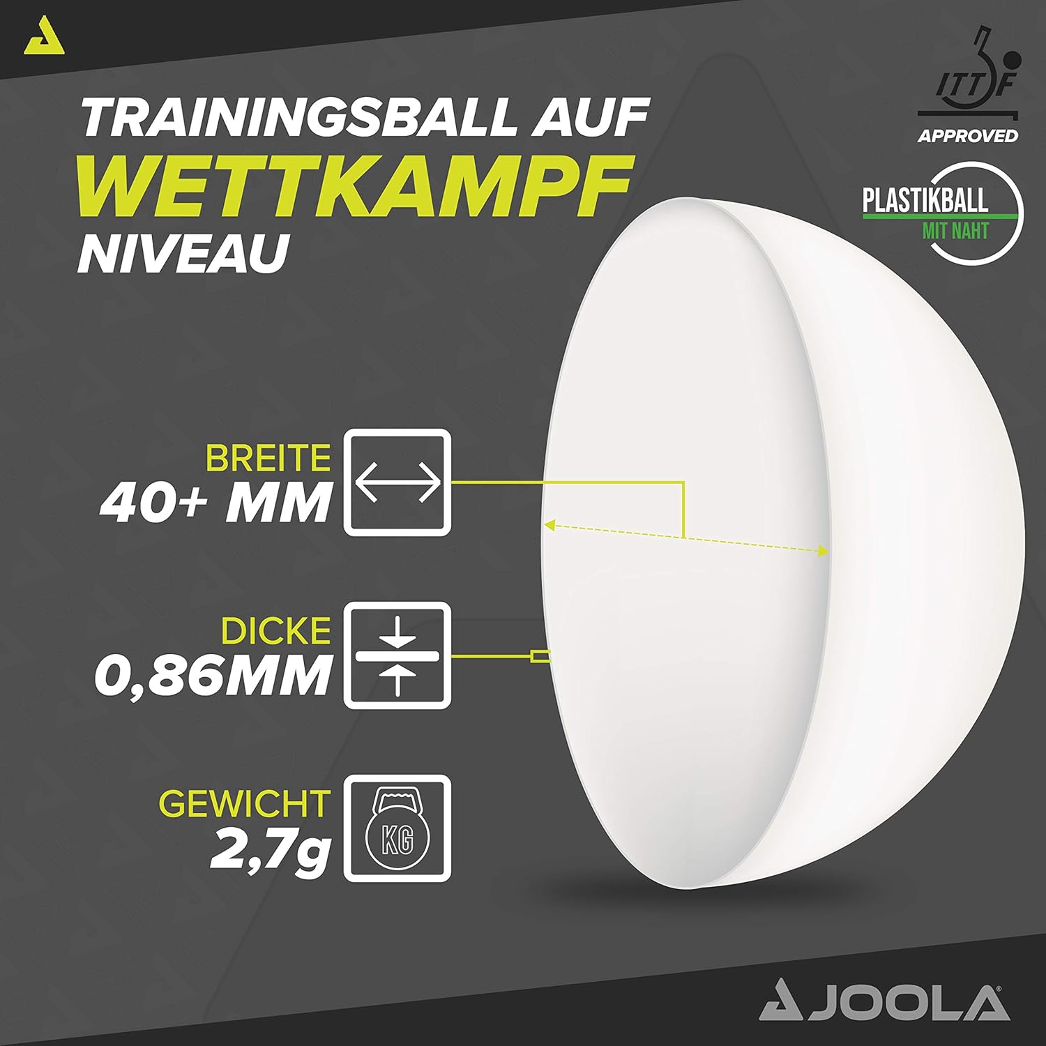JOOLA Magic 2-Star ABS Training Table Tennis Balls - Includes 72 Balls for Table Tennis Training - 40+mm - Perfect Addition to Table Tennis Accessories - White