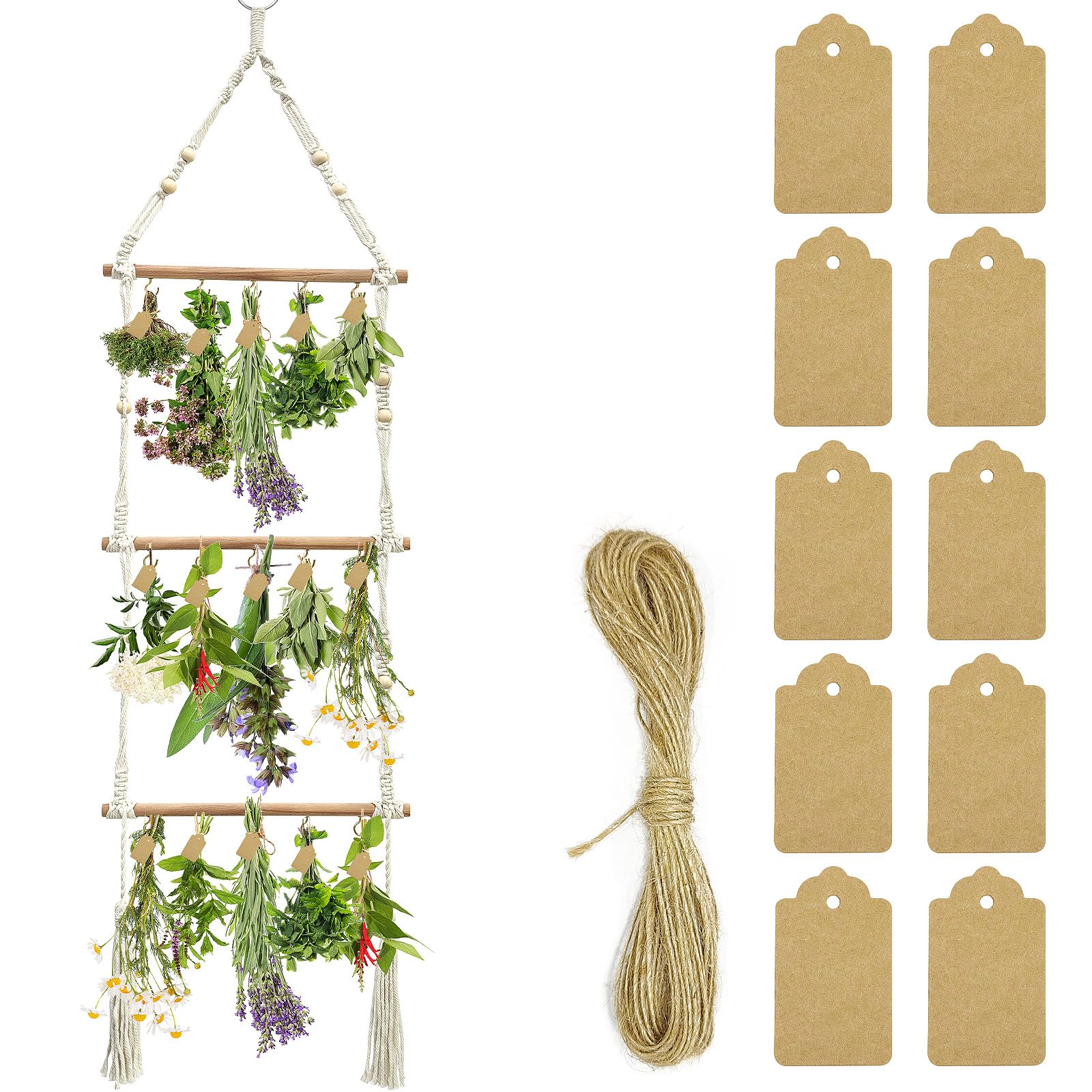 Amazon.com: YAHAHARICH Herb Drying Rack with 15PCS Brown Gift Tags