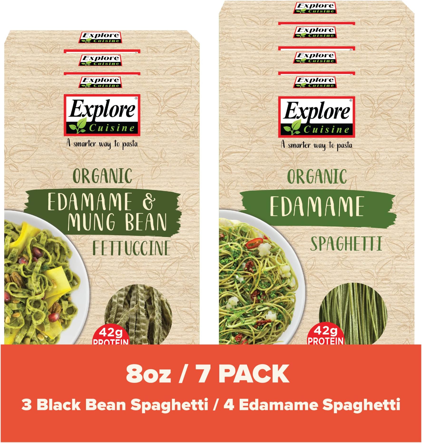 Explore Cuisine Bean Spaghetti Variety Pack Organic Edamame Spaghetti (4 Boxes