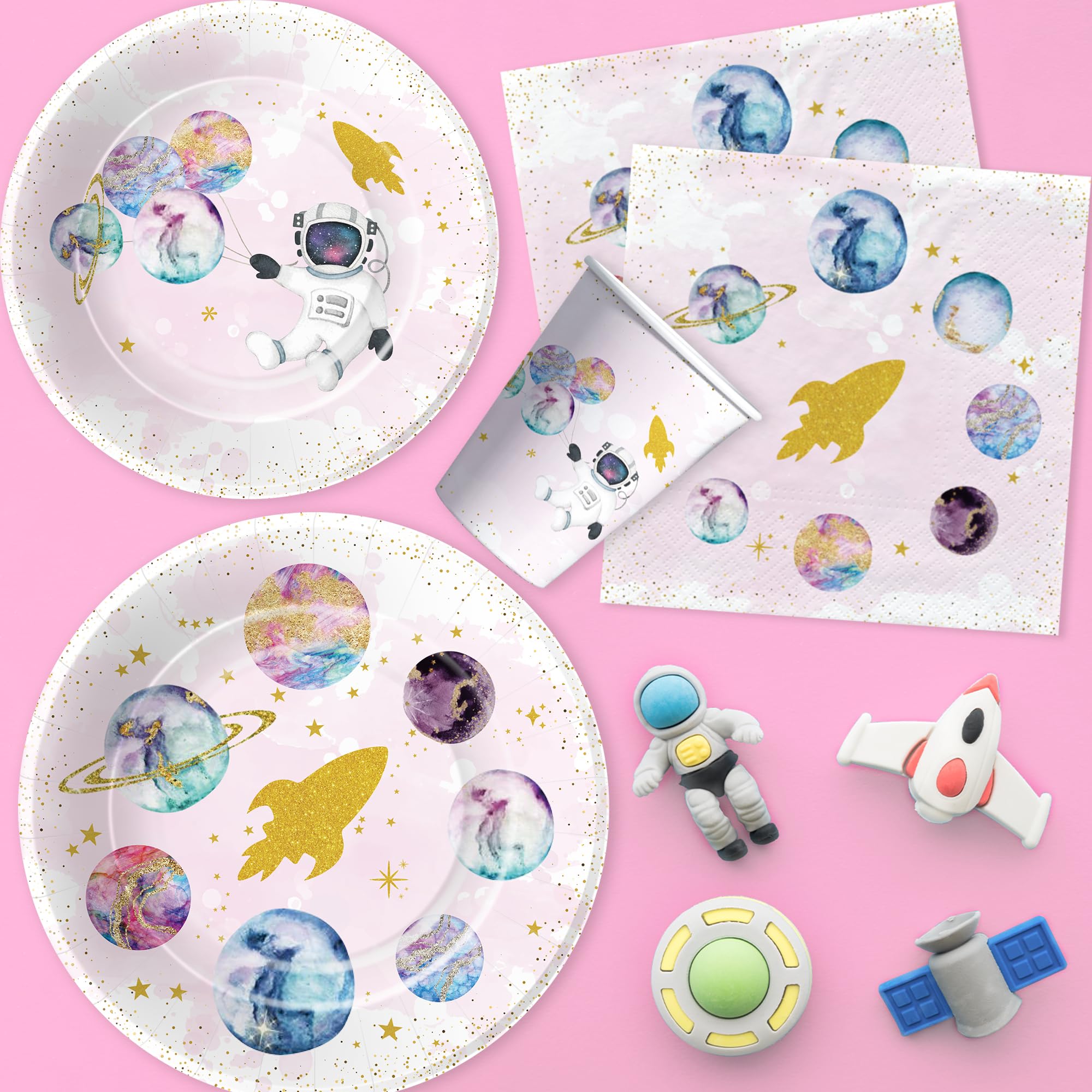 HIPVVILD Outer Space Plates And Napkins Party Supplies For Girl, Space ...