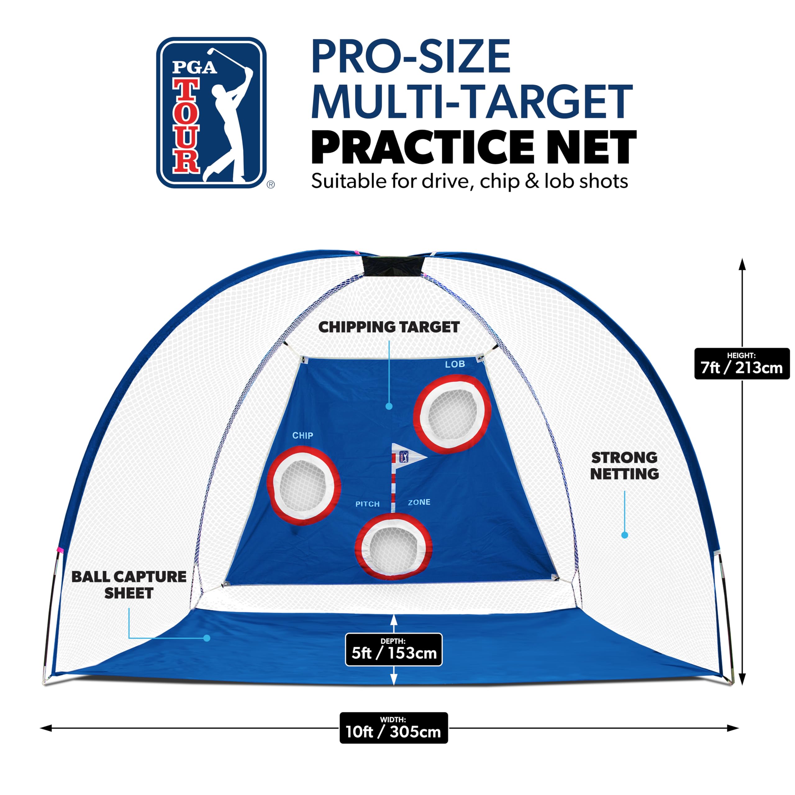 PGA Tour PGAT13 - Red de Golf para Golpes de Drive de tamaño Profesional
