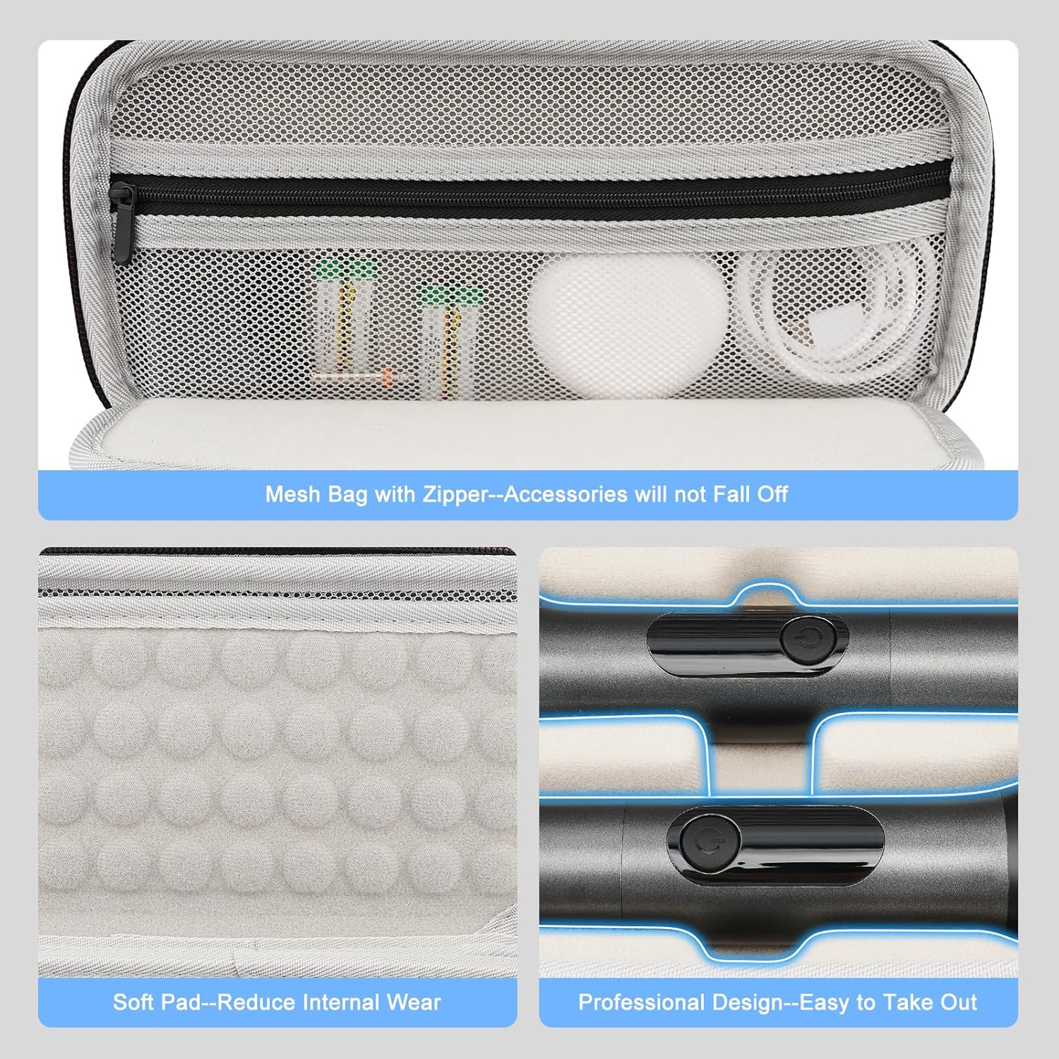 XINGFUDAO Wireless Microphone Case Compatible with JBL Wireless Two Microphone, Carrying Case for 2 Handheld Mic, Mic Storage and Travel Bag, Black - Image 5